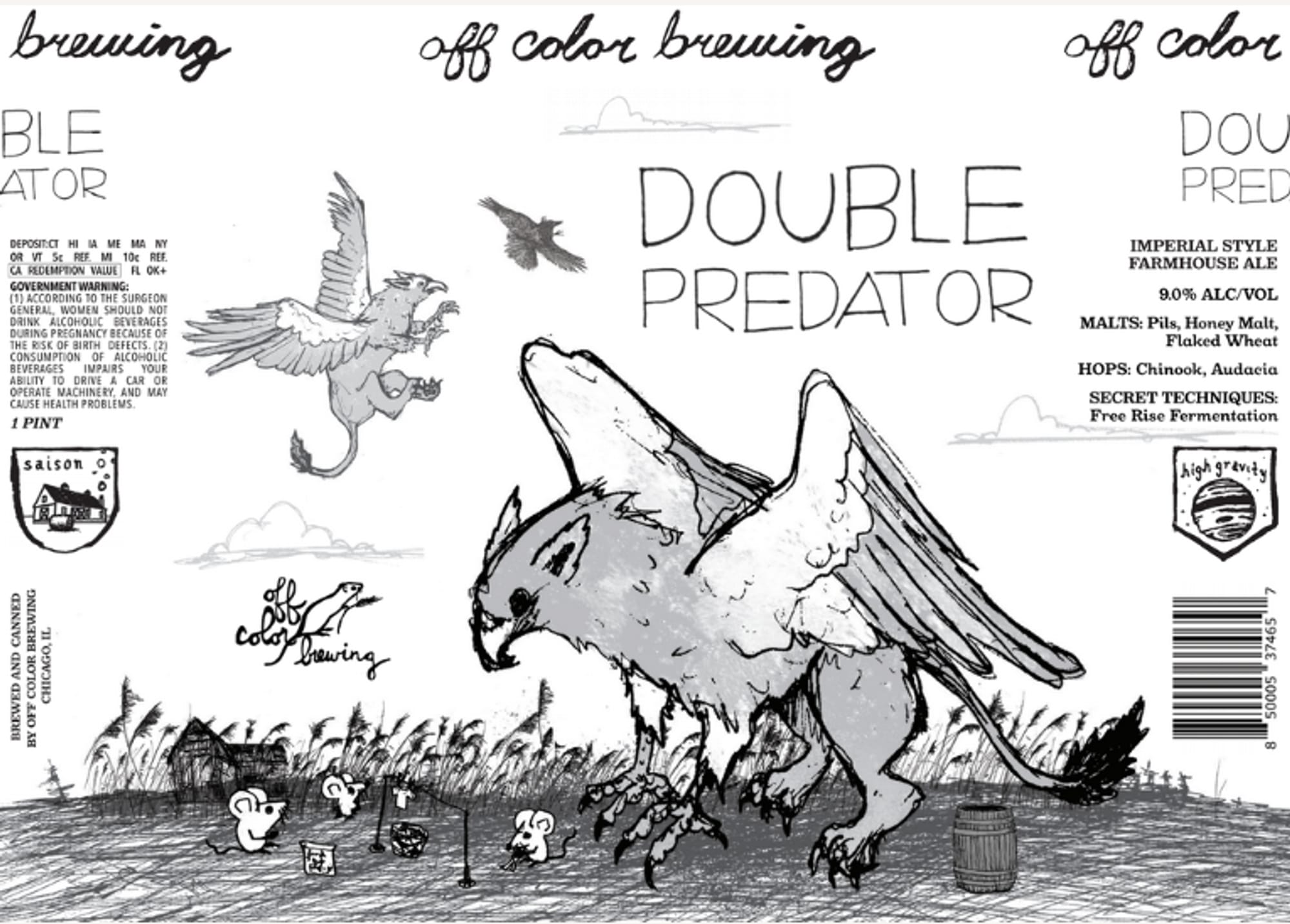 Double Predator by Off Color Brewing - beer label