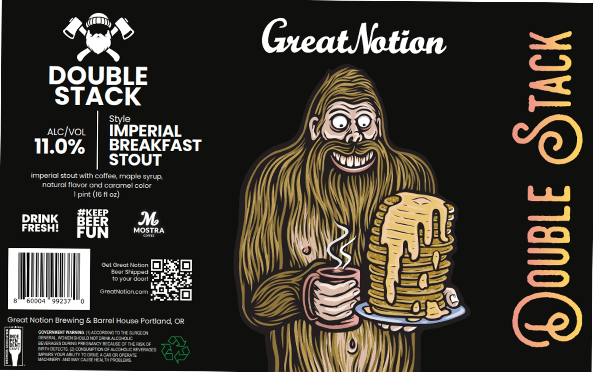 Double Stack by Great Notion Brewing & Barrel House Portland, OR - beer label