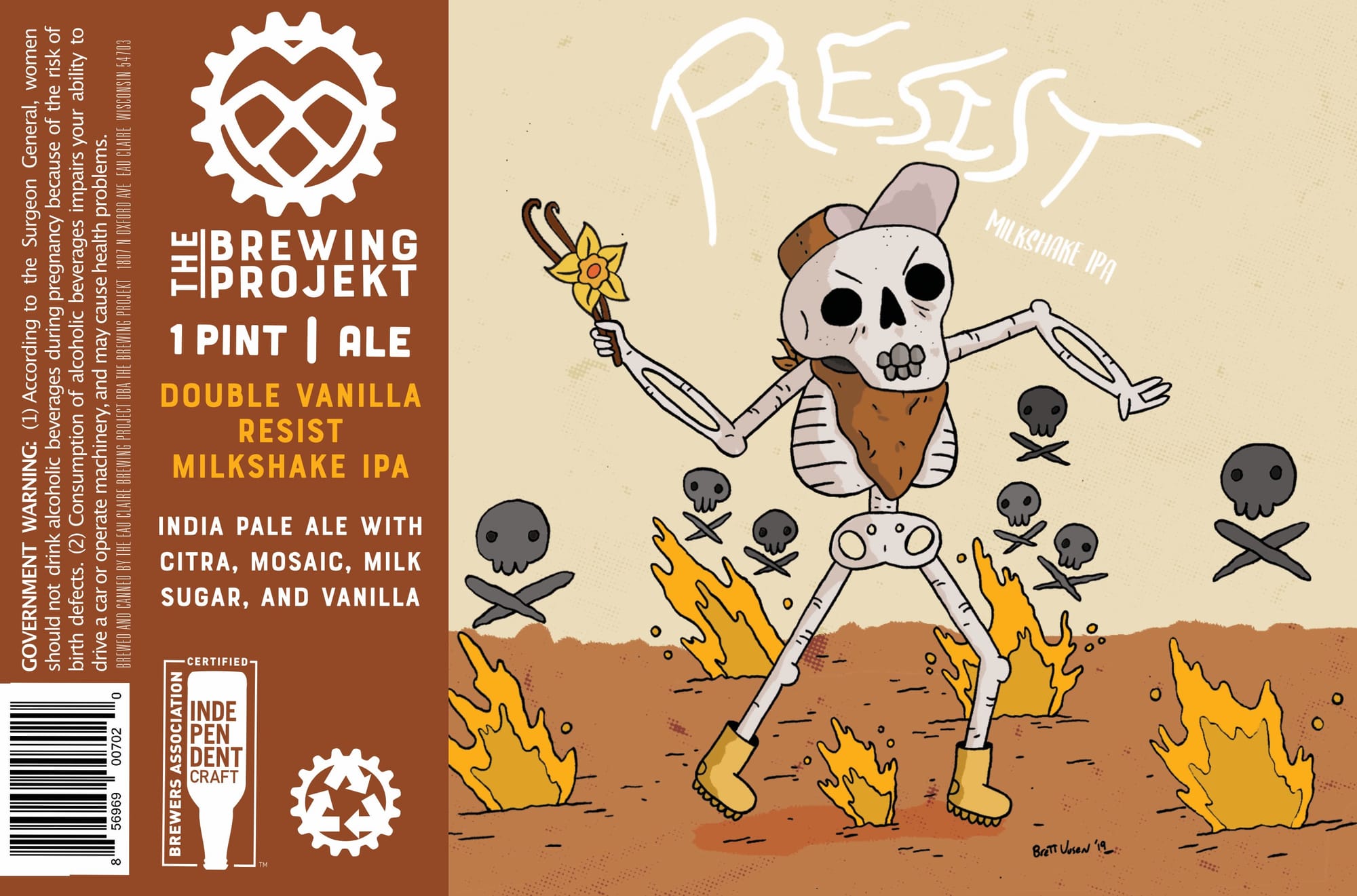 Resist Milkshake IPA by The Brewing Projekt - beer label