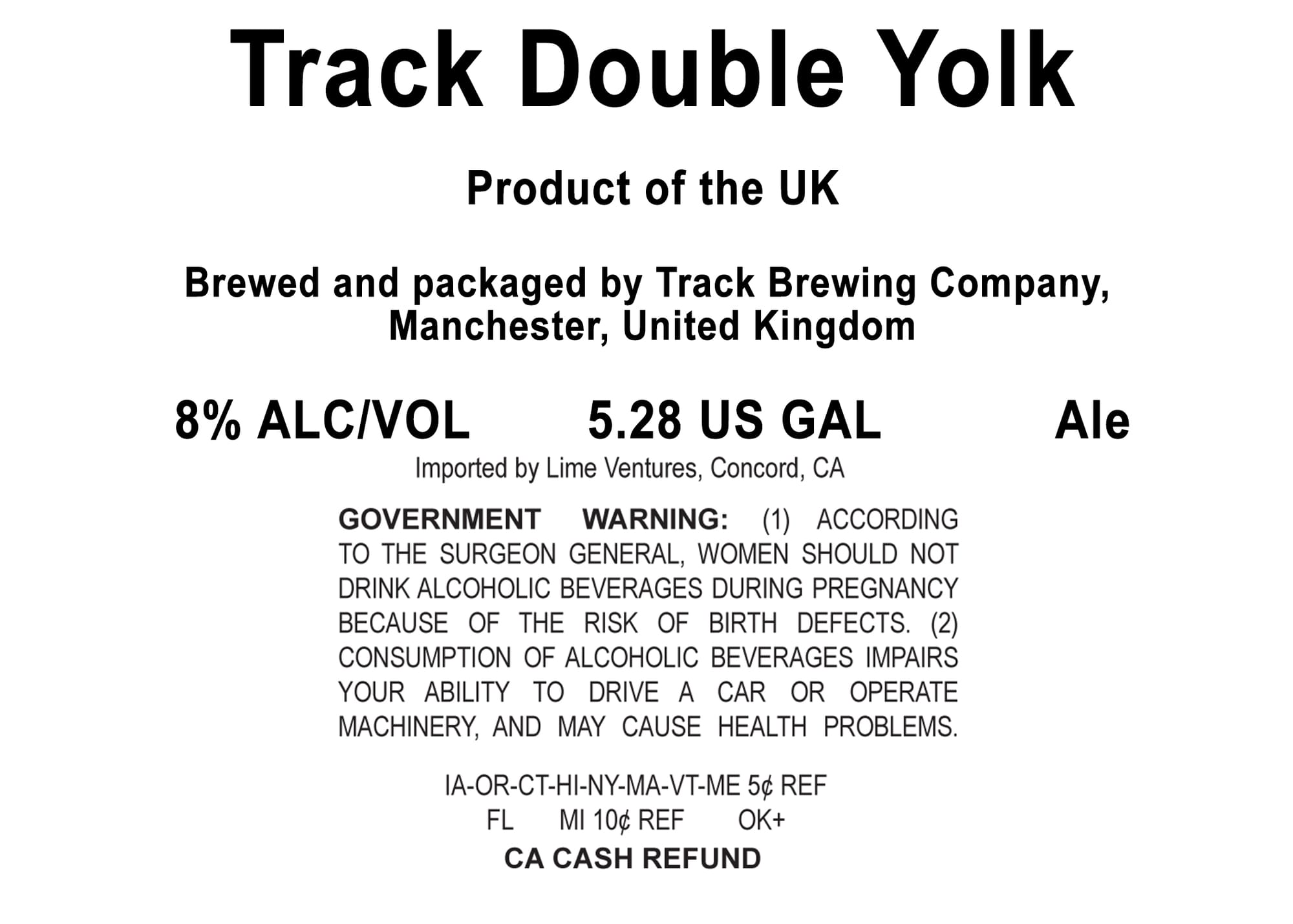 DOUBLE YOLK by TRACK - beer label