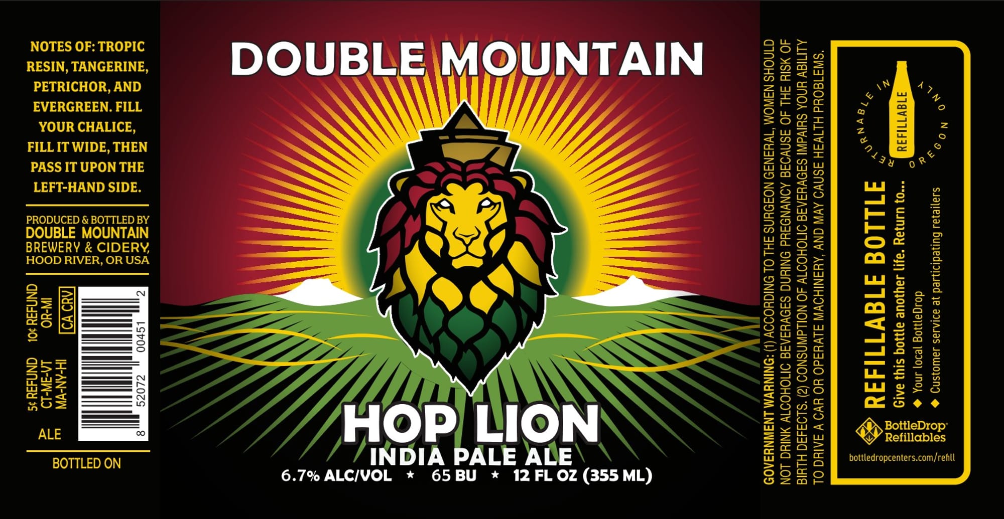 Hop Lion by Double Mountain Brewery & Cidery - beer label