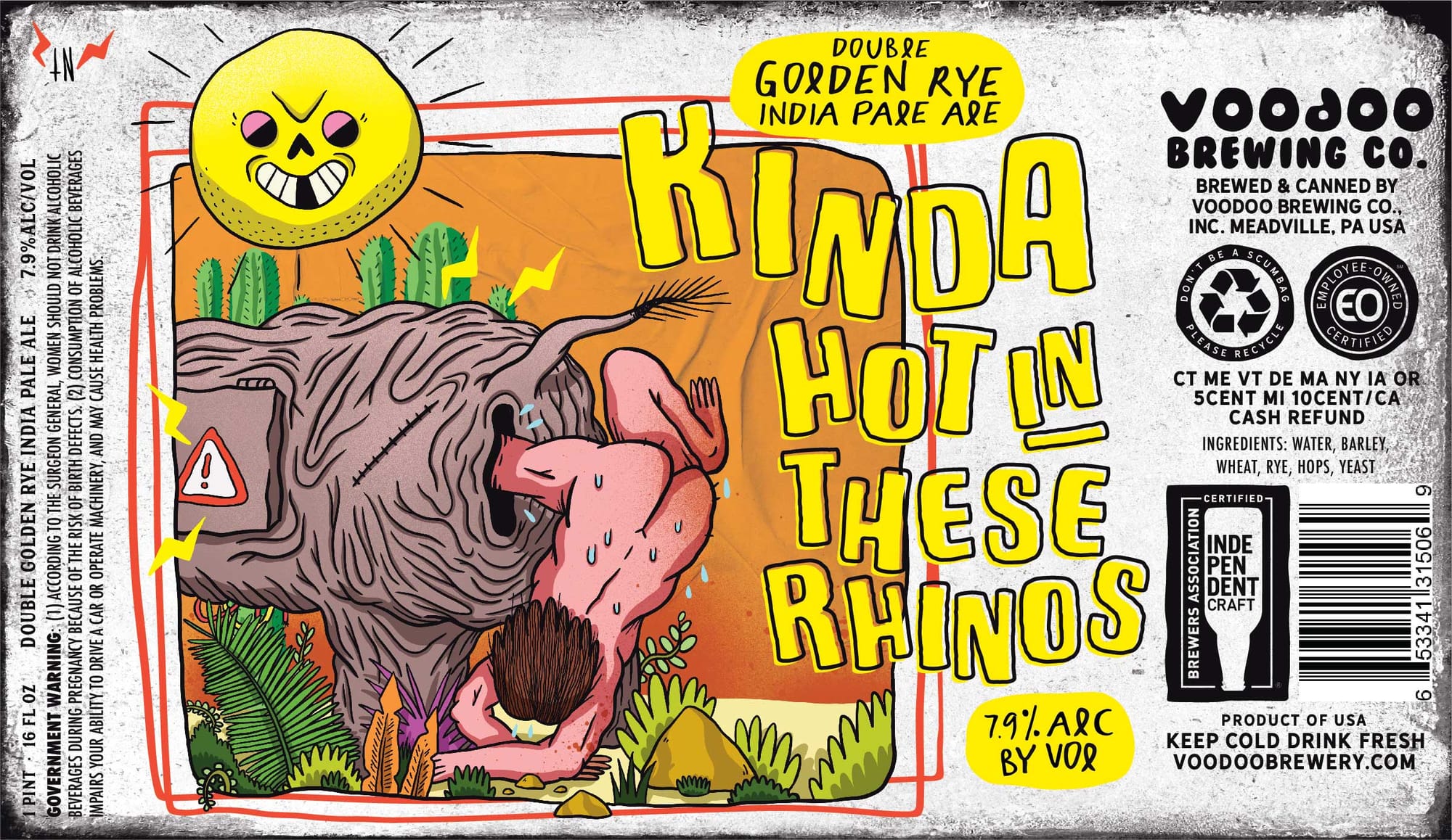 Doubre Golden Rye IPA by Voodoo Brewing Co. - beer label