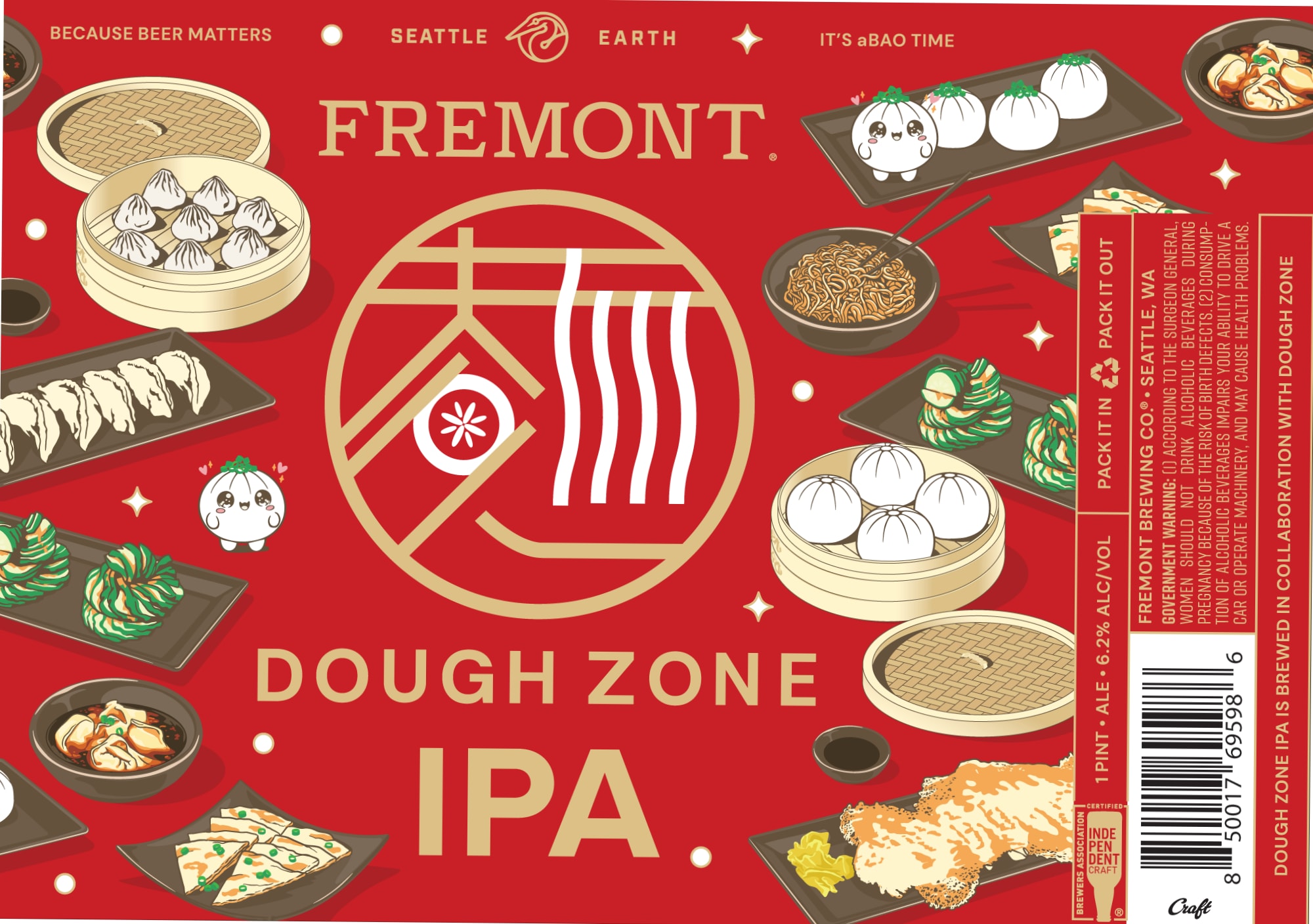 Dough Zone IPA by Fremont Brewing - beer label