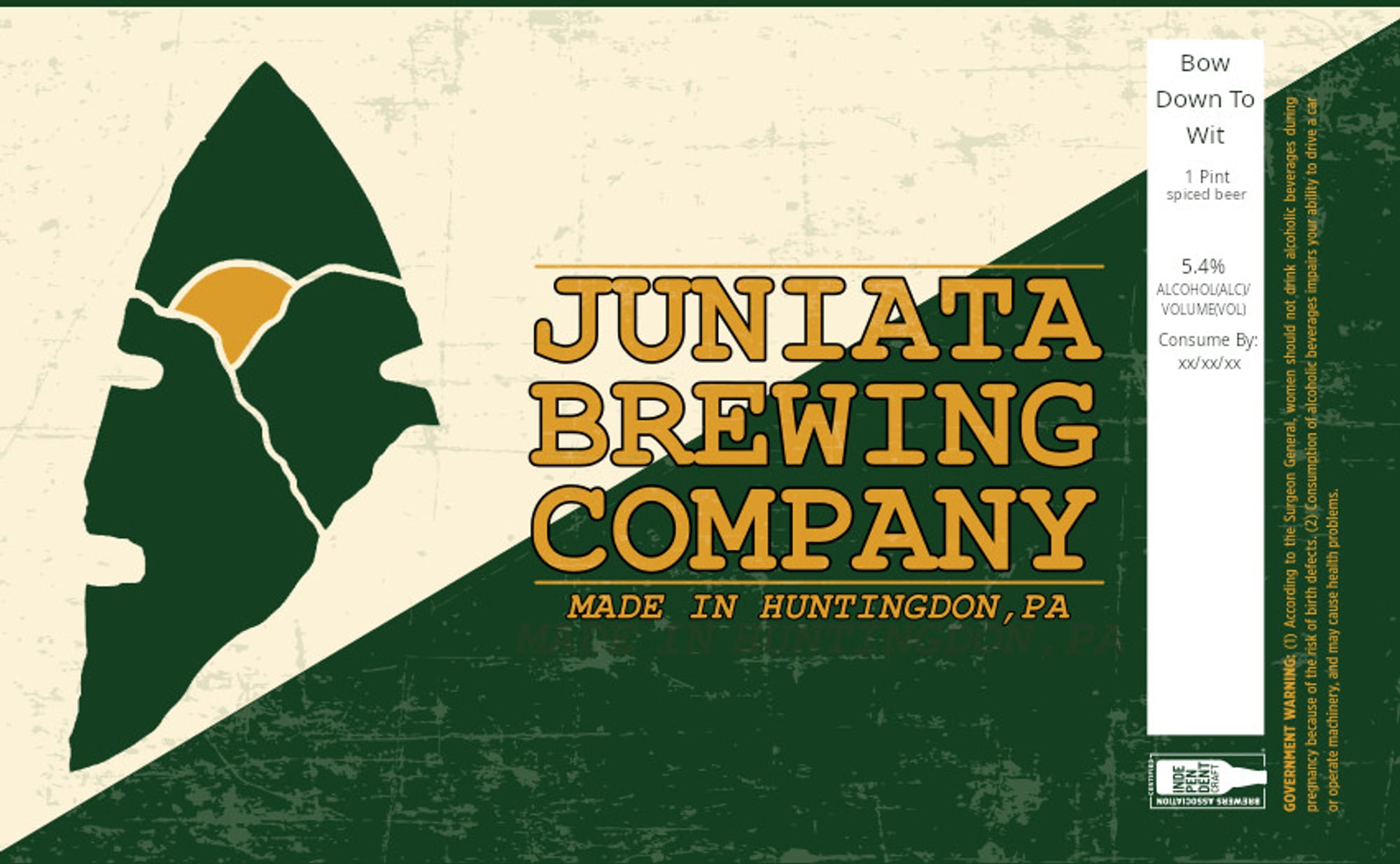 Down To Wit by Juniata Brewing Company - beer label