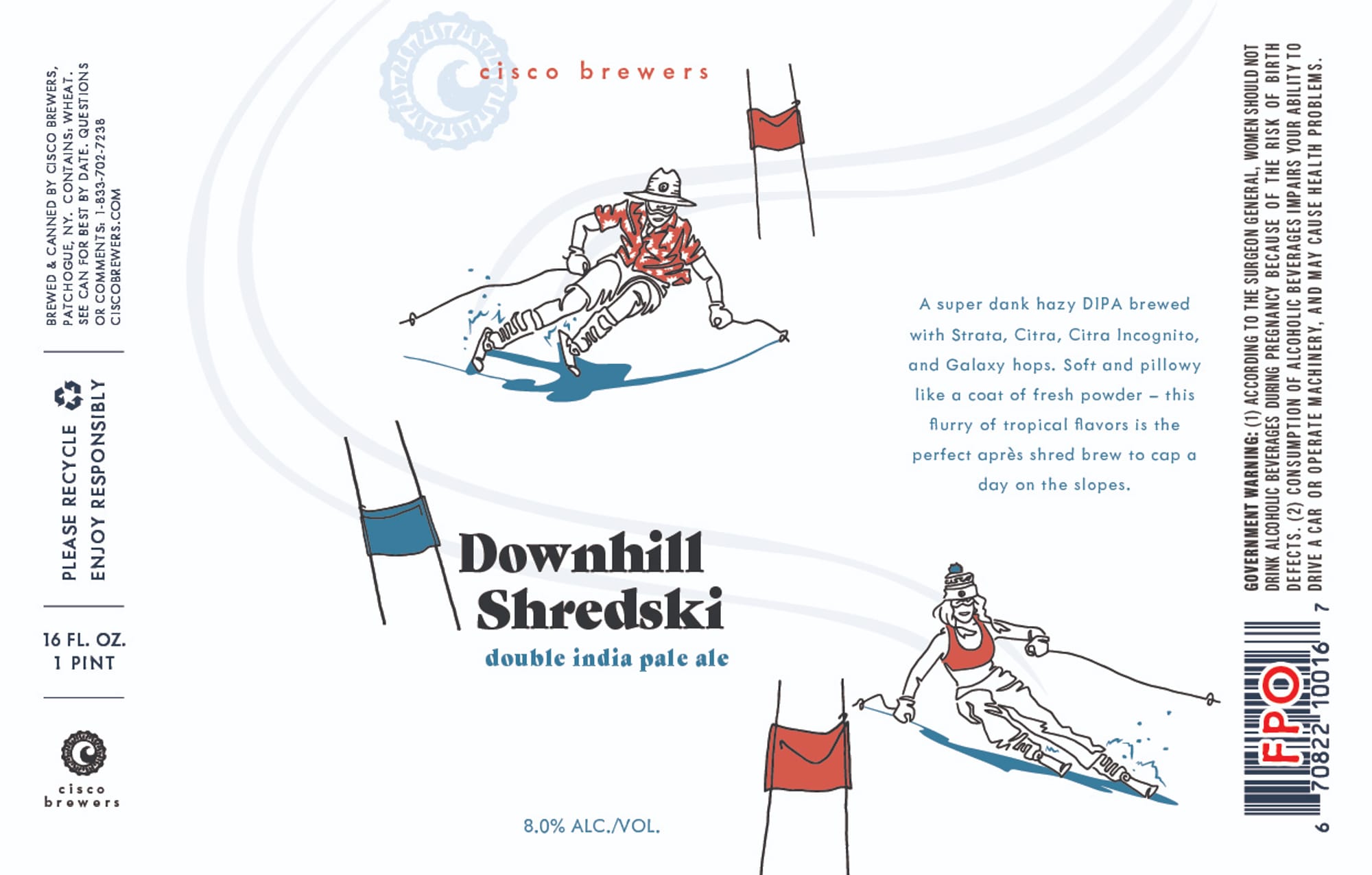 Downhill Shredski by Cisco Brewers - beer label