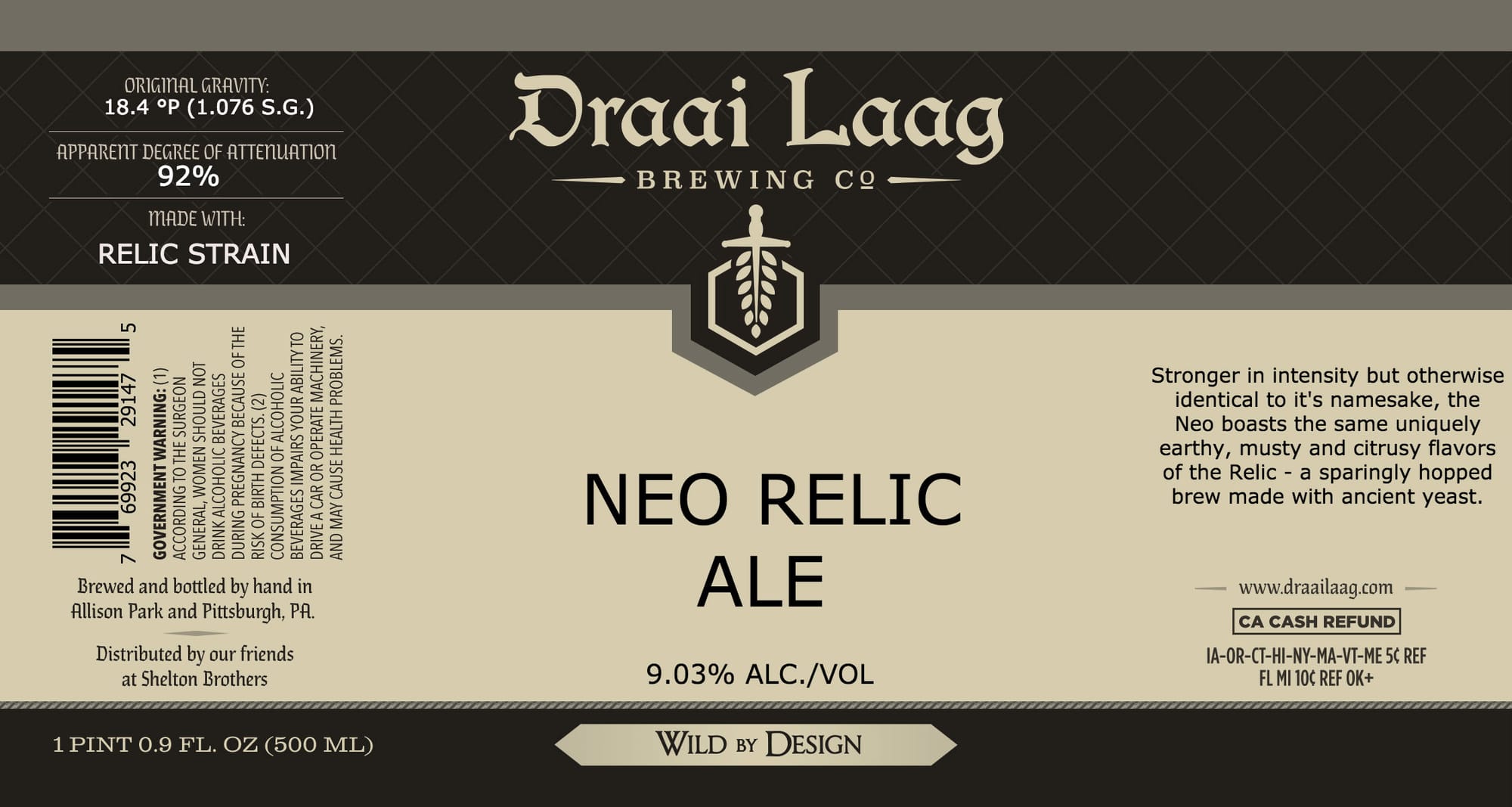 Neo Relic by Draai Laag Brewing Co. - beer label