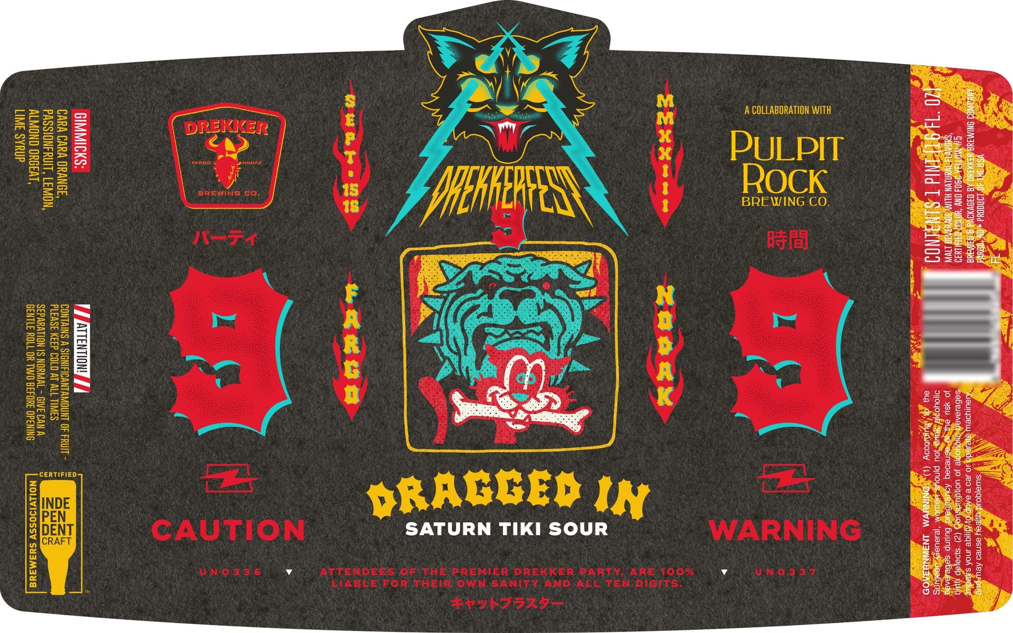 Dragged In by Drekker Brewing Co. - beer label