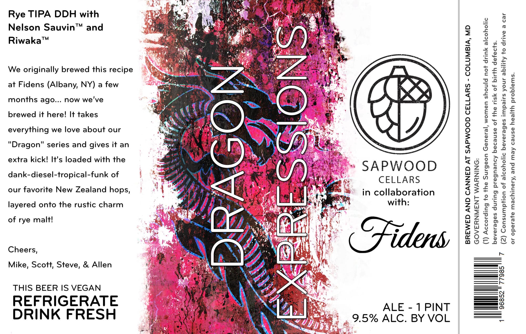 Dragon Expressions by Sapwood Cellars - beer label