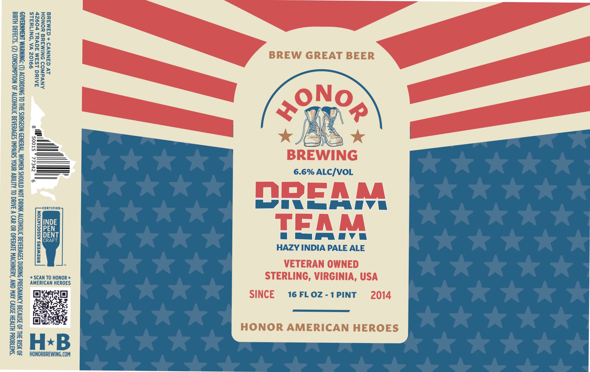 Dream Team by Honor Brewing Company - beer label