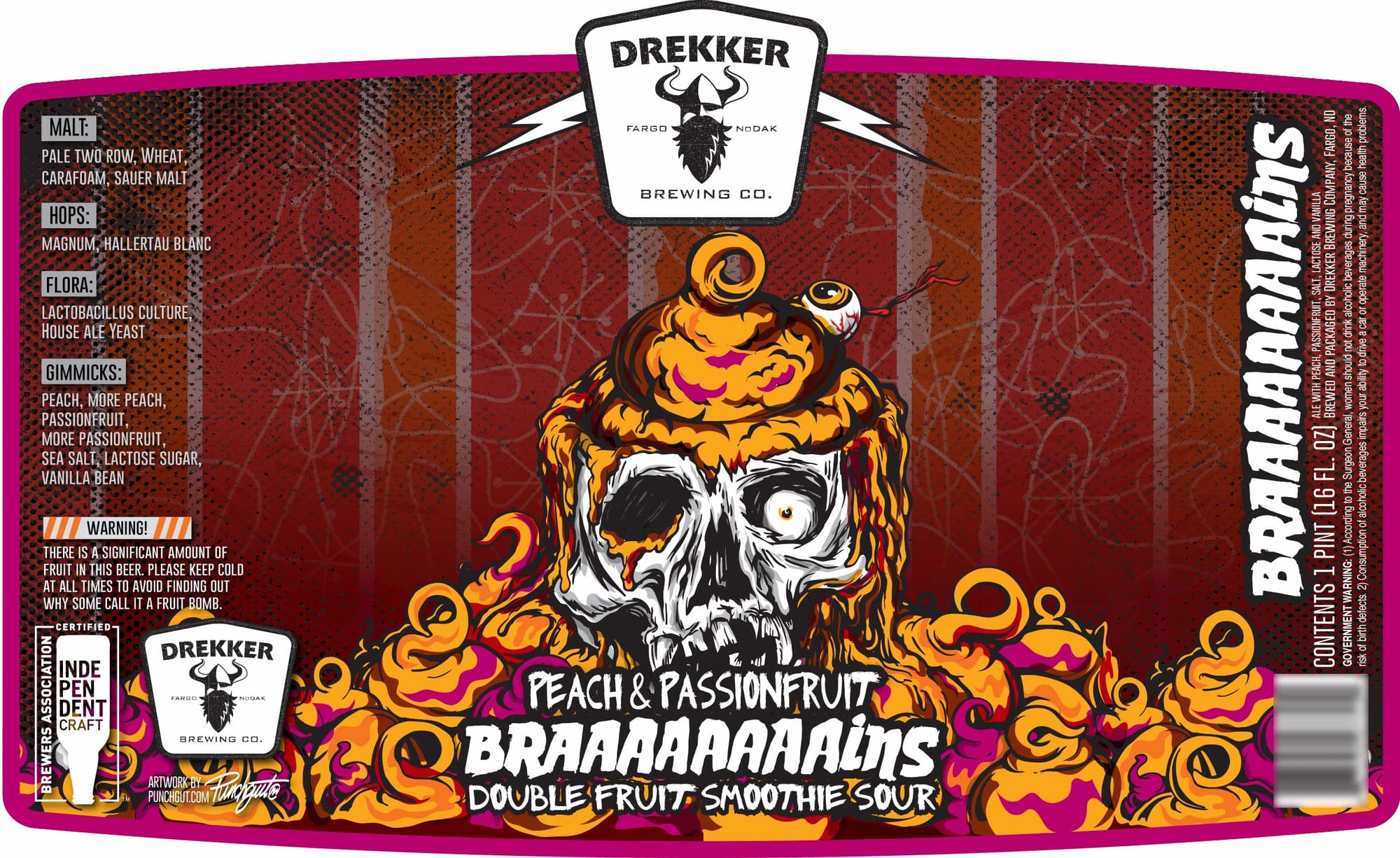 Braaaaaains by Drekker Brewing Co. - beer label