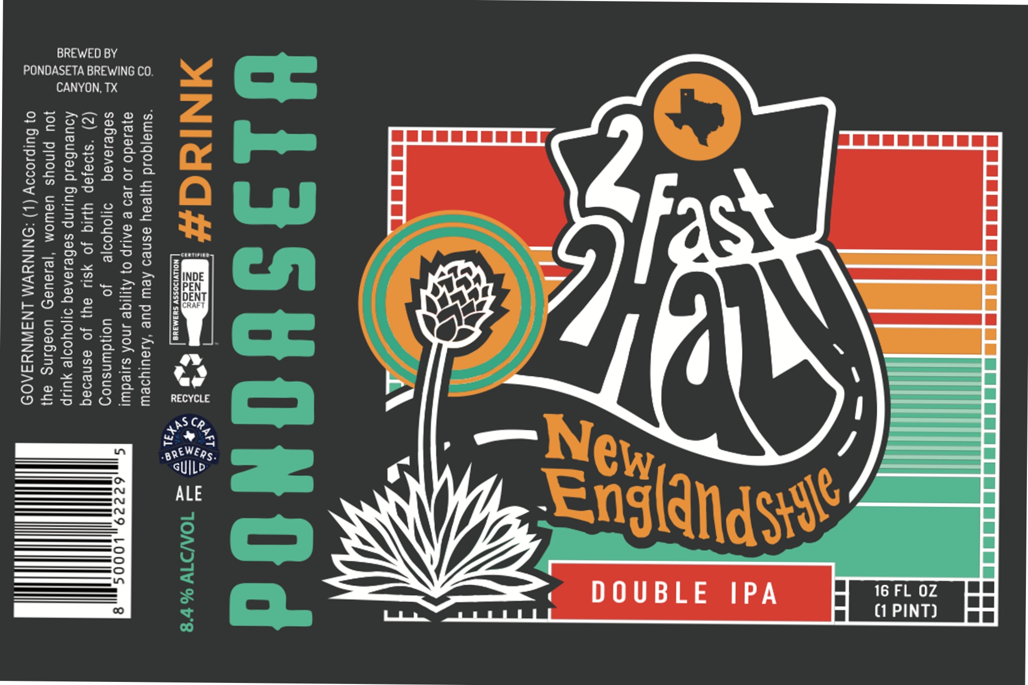#DRINKFAST by Pondaseta Brewing Co. - beer label