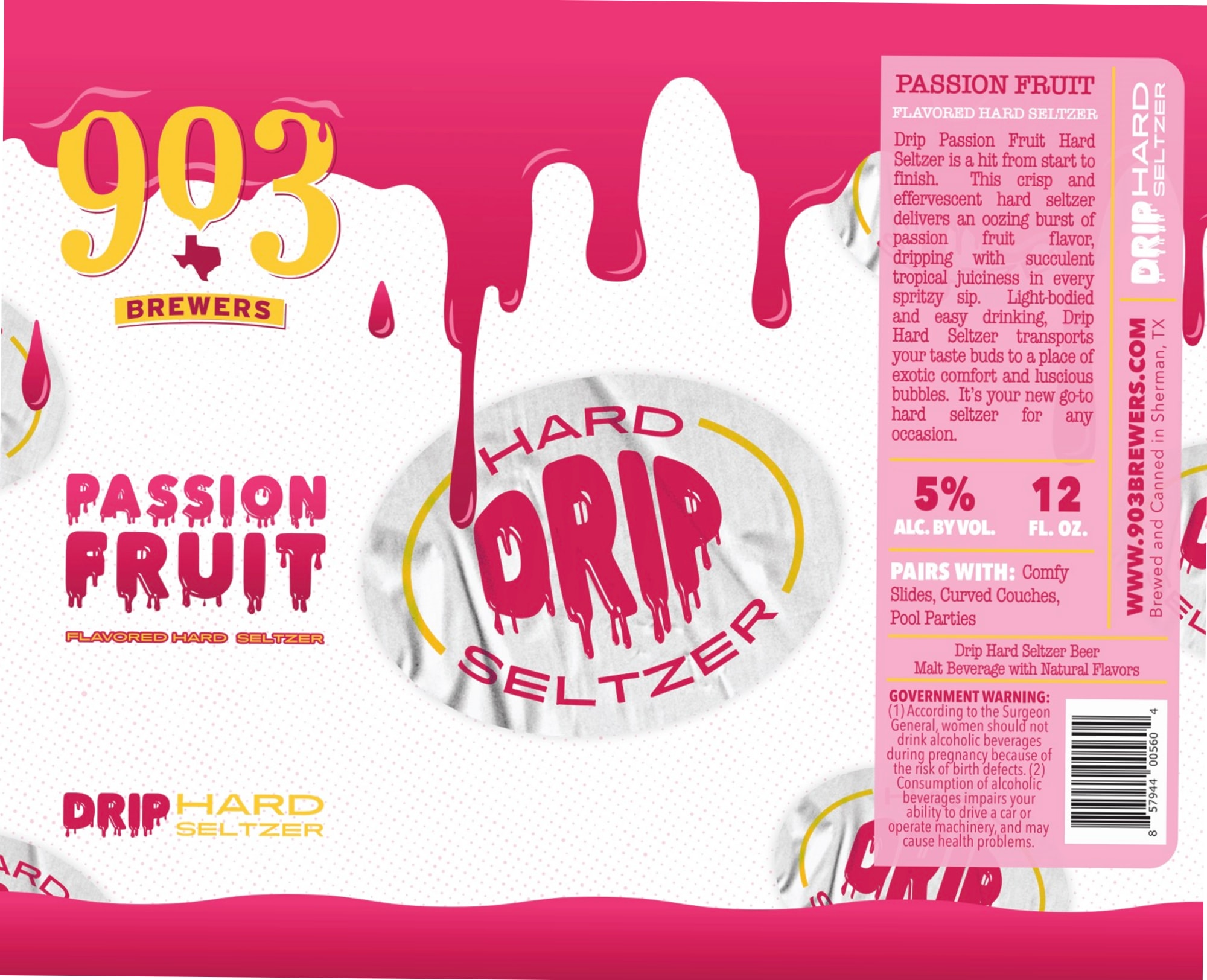 Drip Hard Passion Fruit by 903 Brewers - beer label