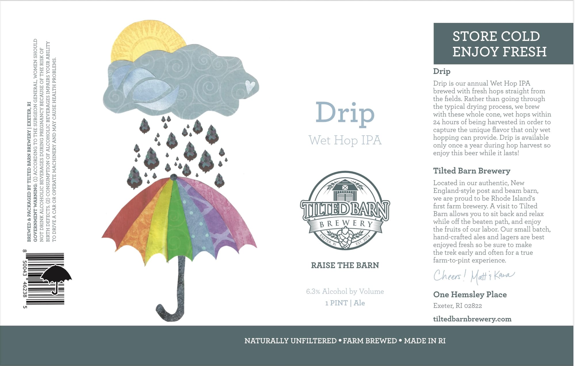 Drip by Tilted Barn Brewery - beer label