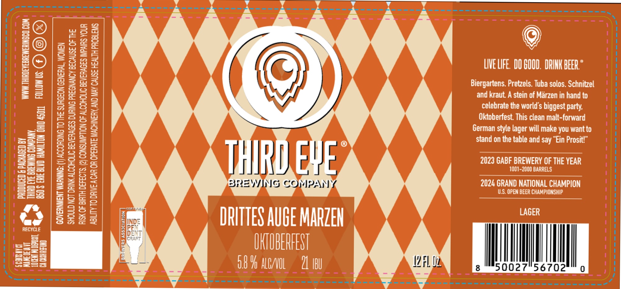 Drittes Auge Marzen by Third Eye Brewing Company - beer label