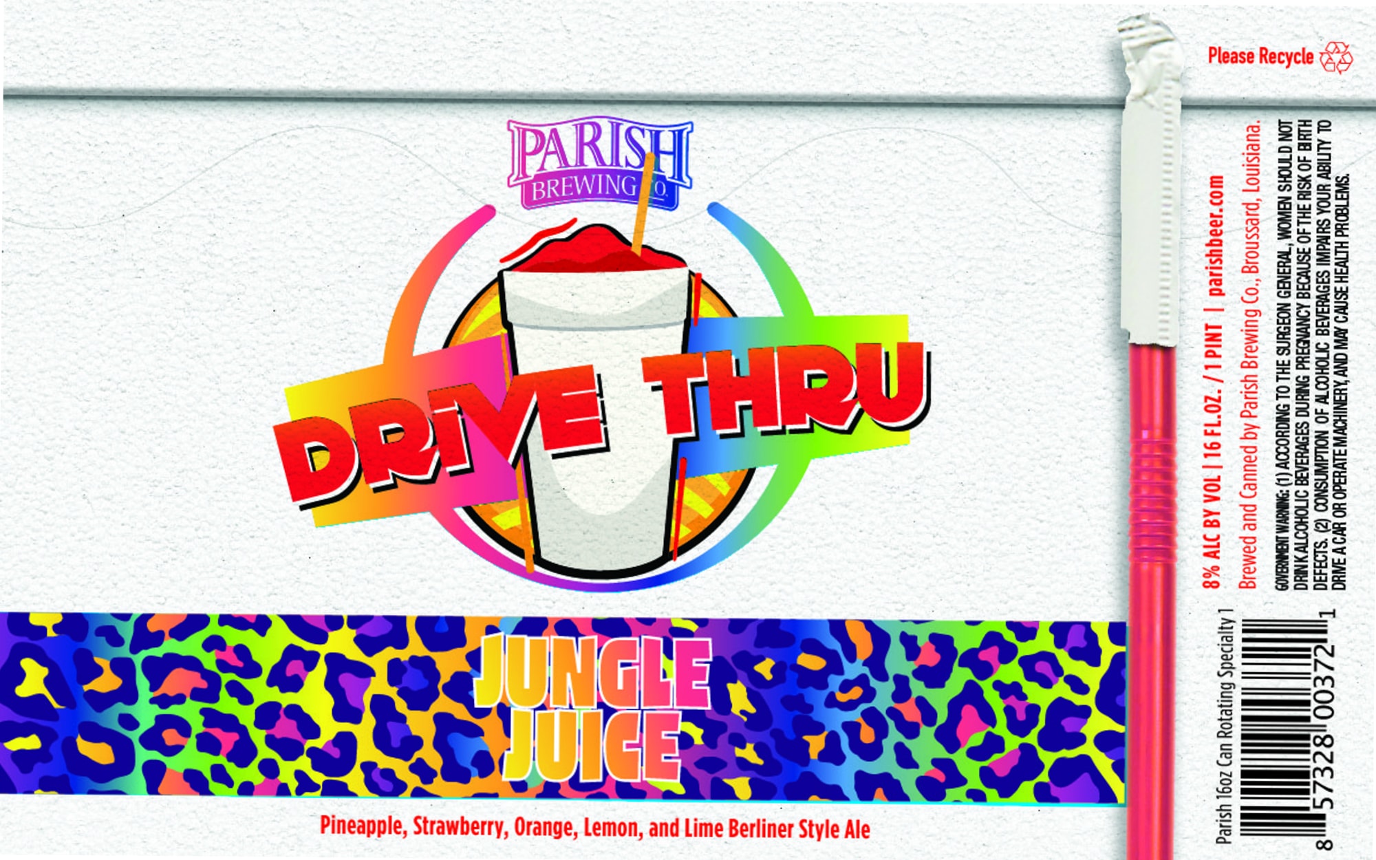 Drive Thru Jungle Juice by Parish Brewing - beer label
