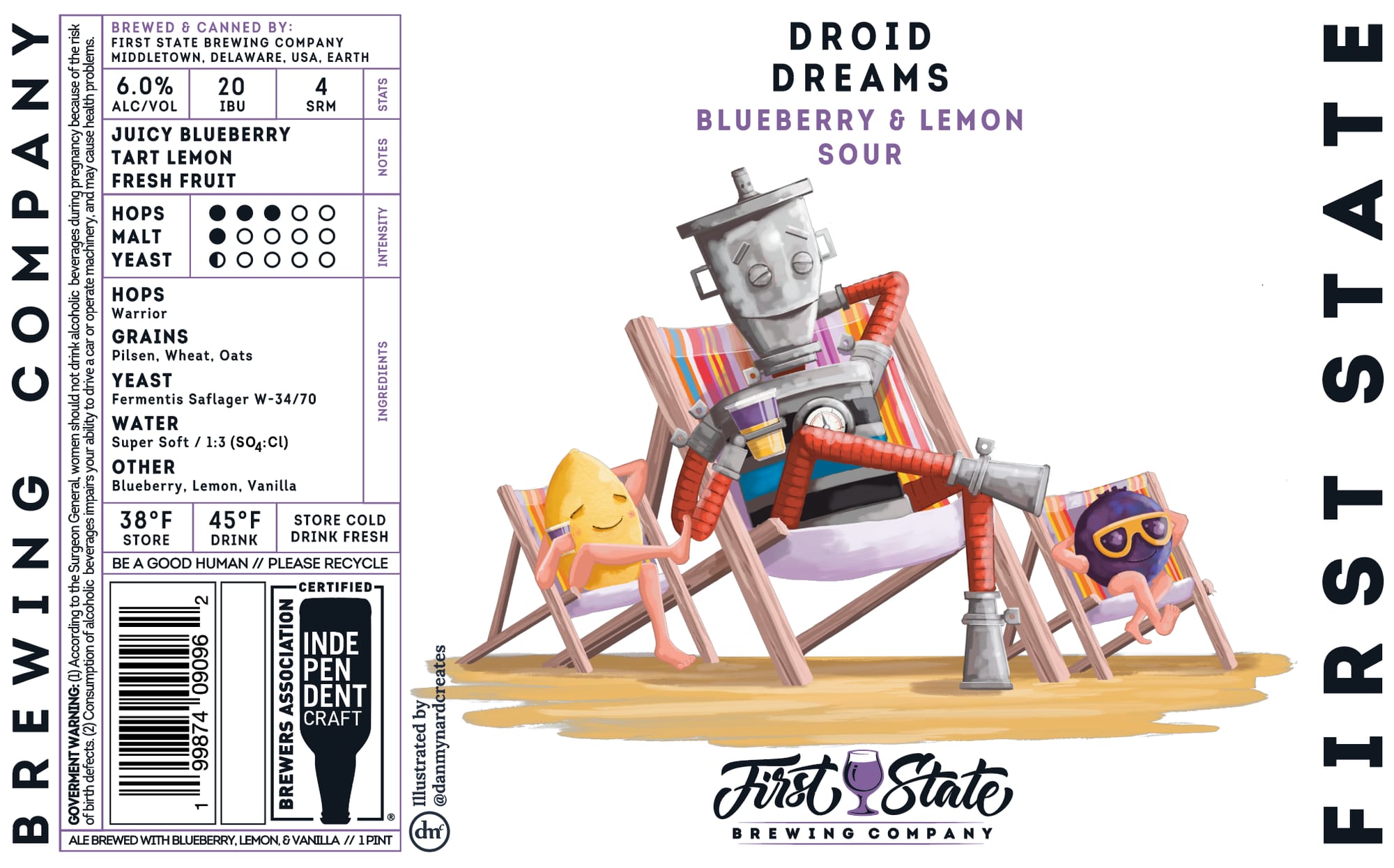 Droid Dreams by First State Brewing Company - beer label