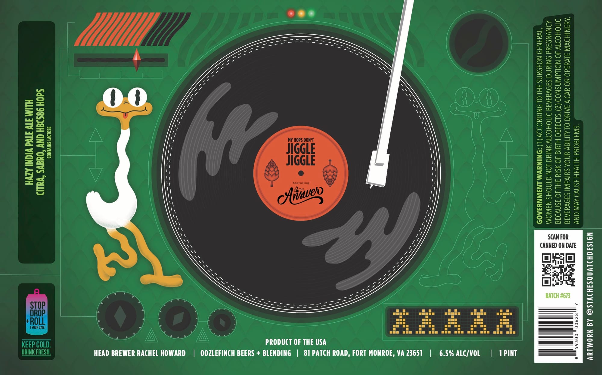 Drop and Roll by Oozlefinch Beers & Blending - beer label