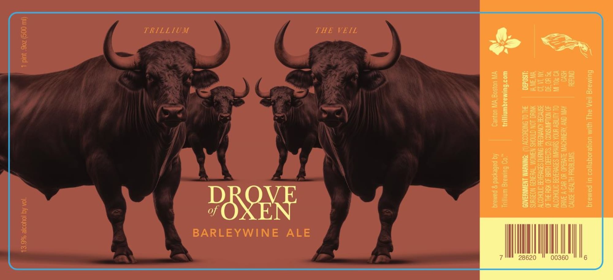 Drove of Oxen by Trillium Brewing Company - beer label