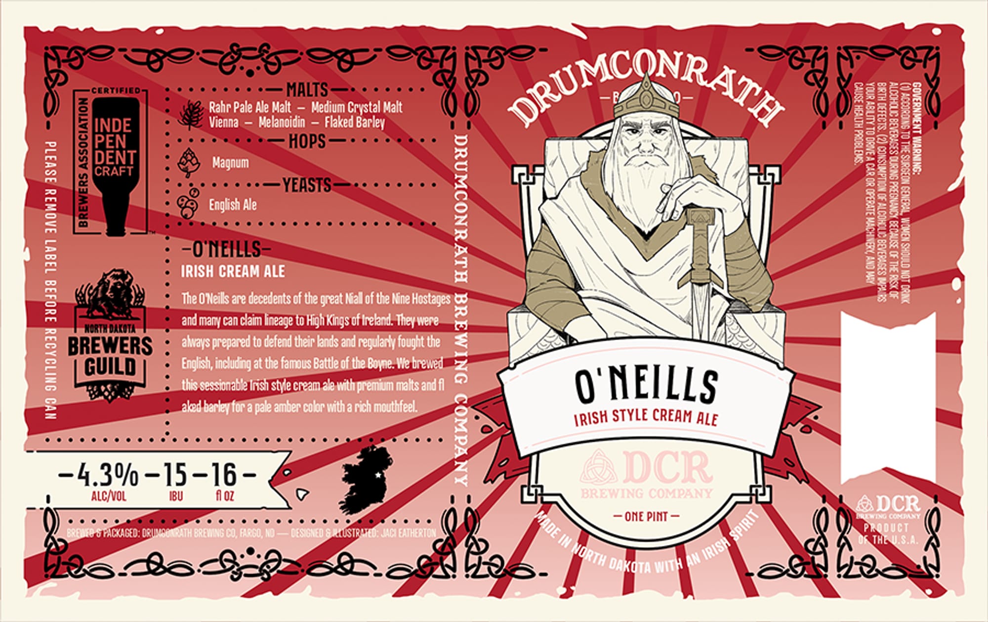 Drumconrath Irish Cream Ale by O’Neills Brewing Company - beer label