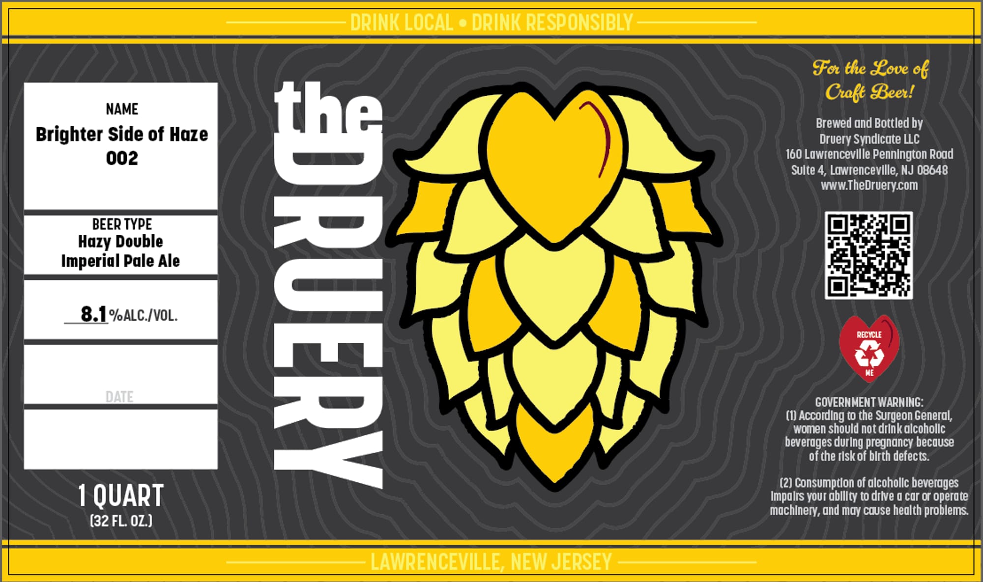 The Brighter Side of Haze 002 by The Drury Syndicate - beer label