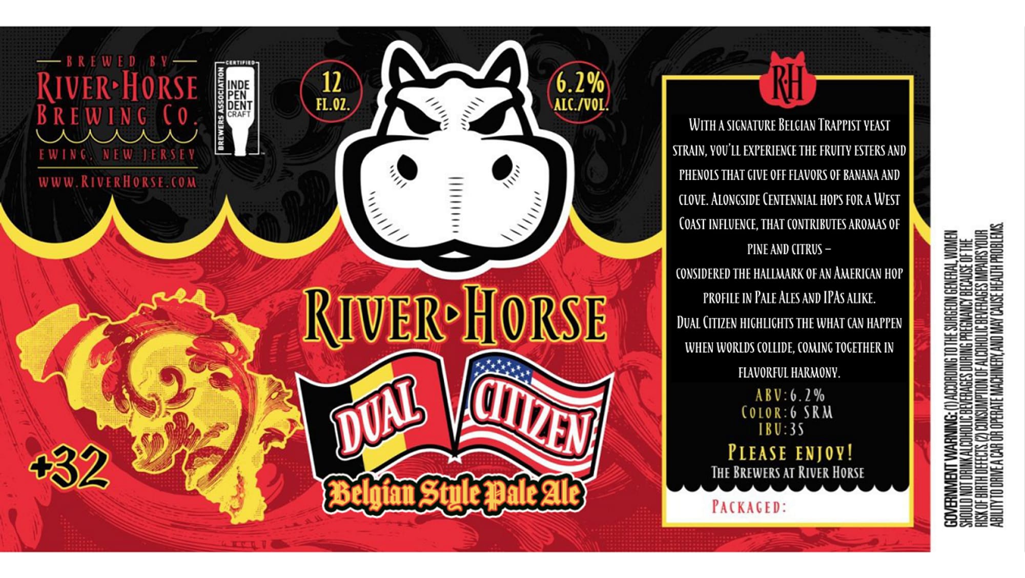 Dual Citizen by River Horse Brewing Co. - beer label