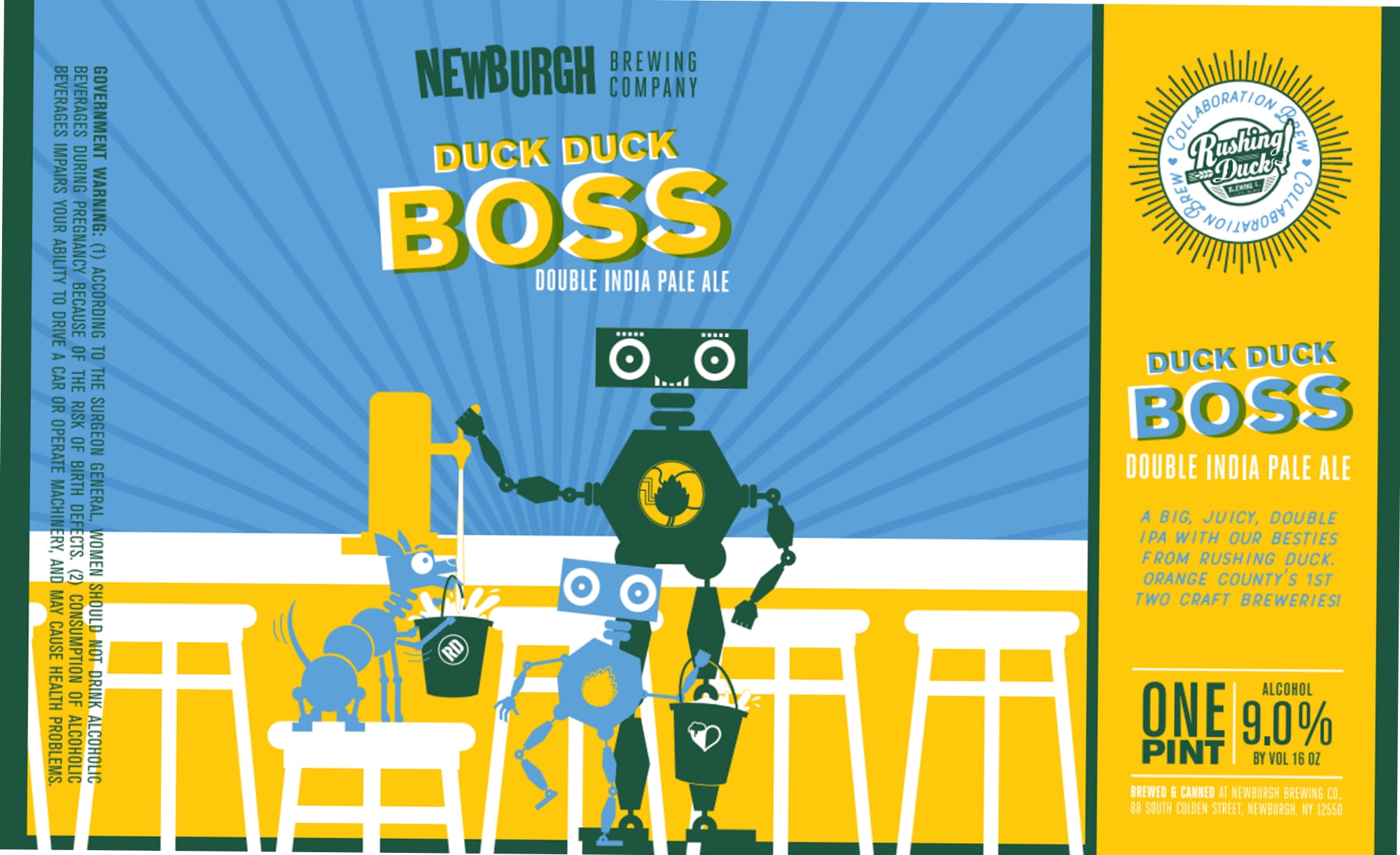 Duck Duck Boss by Newburgh Brewing Co. - beer label