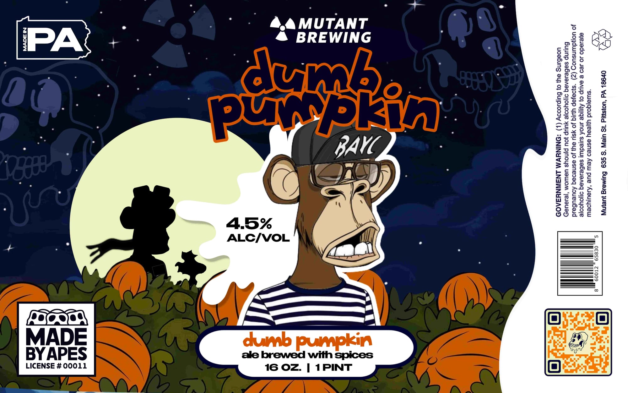dumb pumpkin by Mutant Brewing - beer label