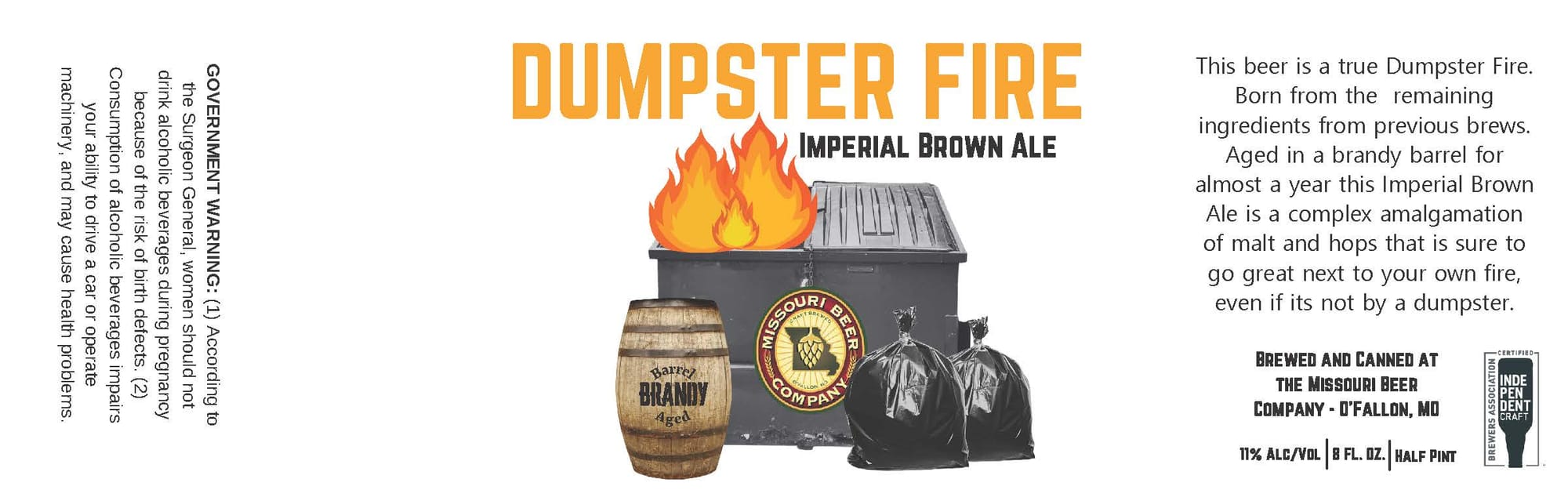 Dumpster Fire by Missouri Beer Company - beer label