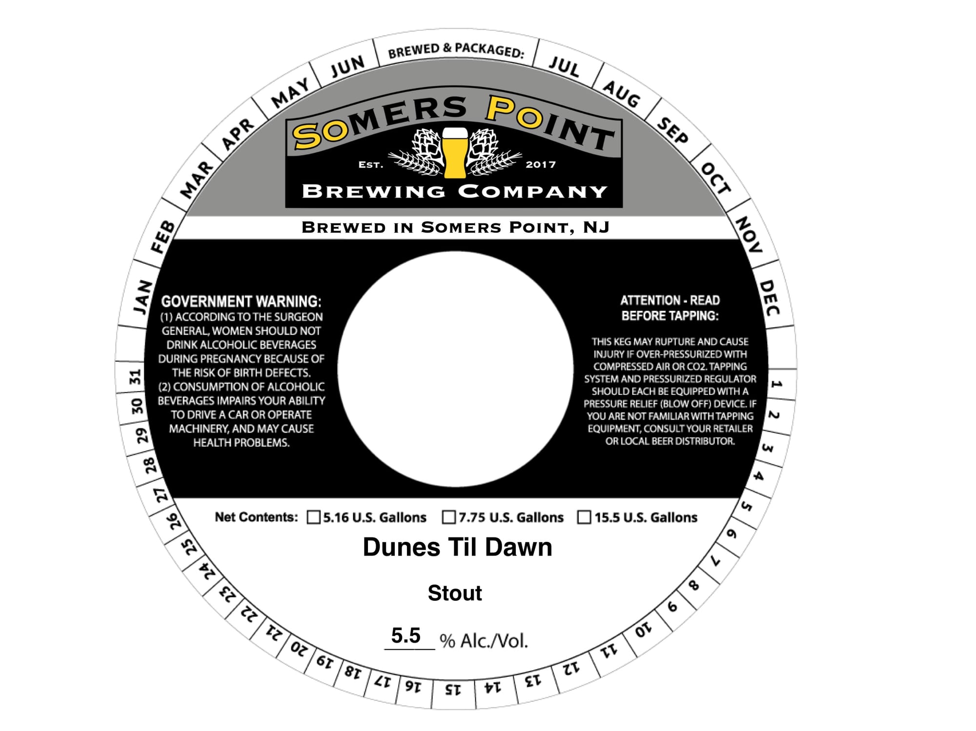 Dunes Til Dawn by Somers Point Brewing Company - beer label