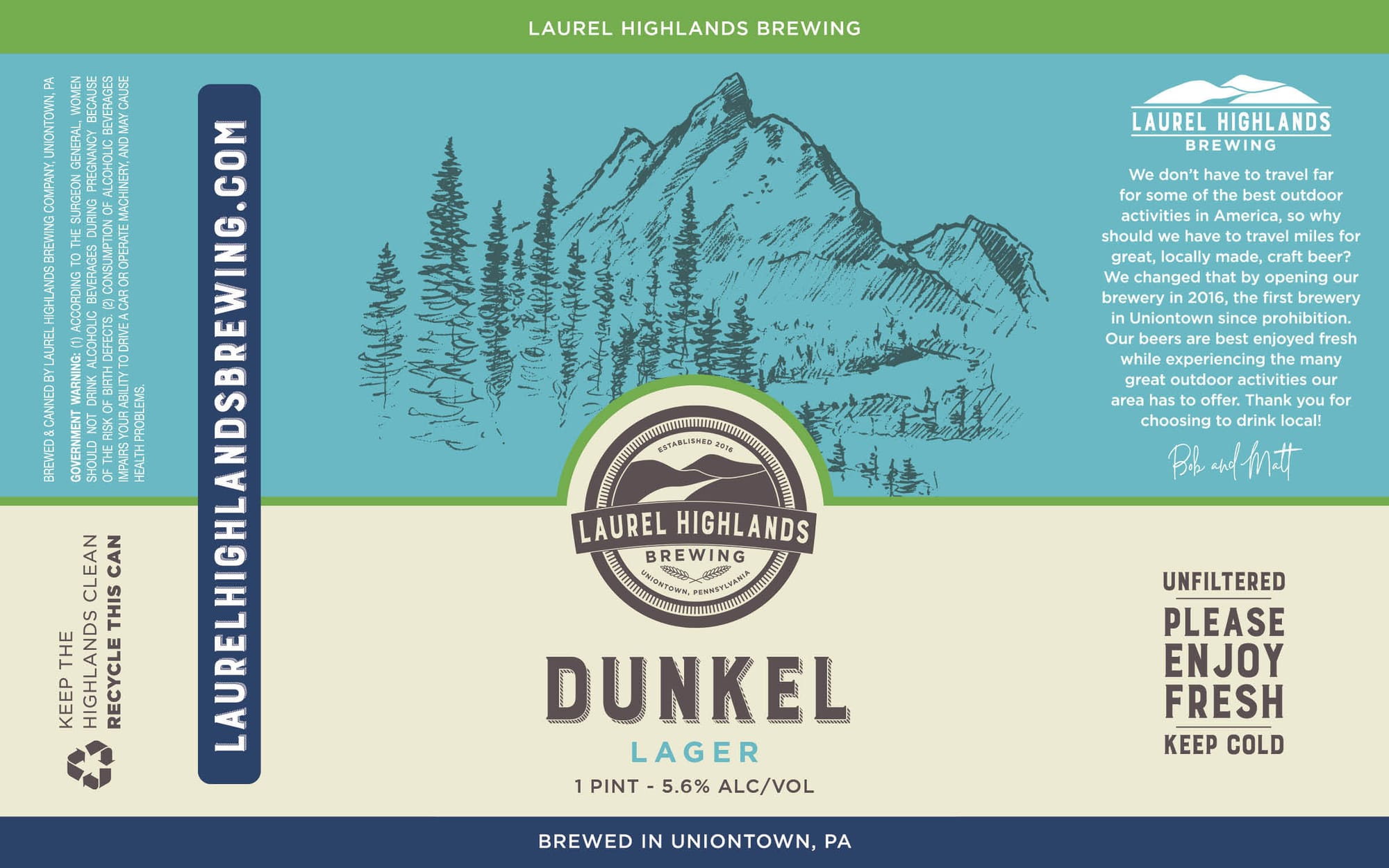 Dunkel Lager by Laurel Highlands Brewing - beer label