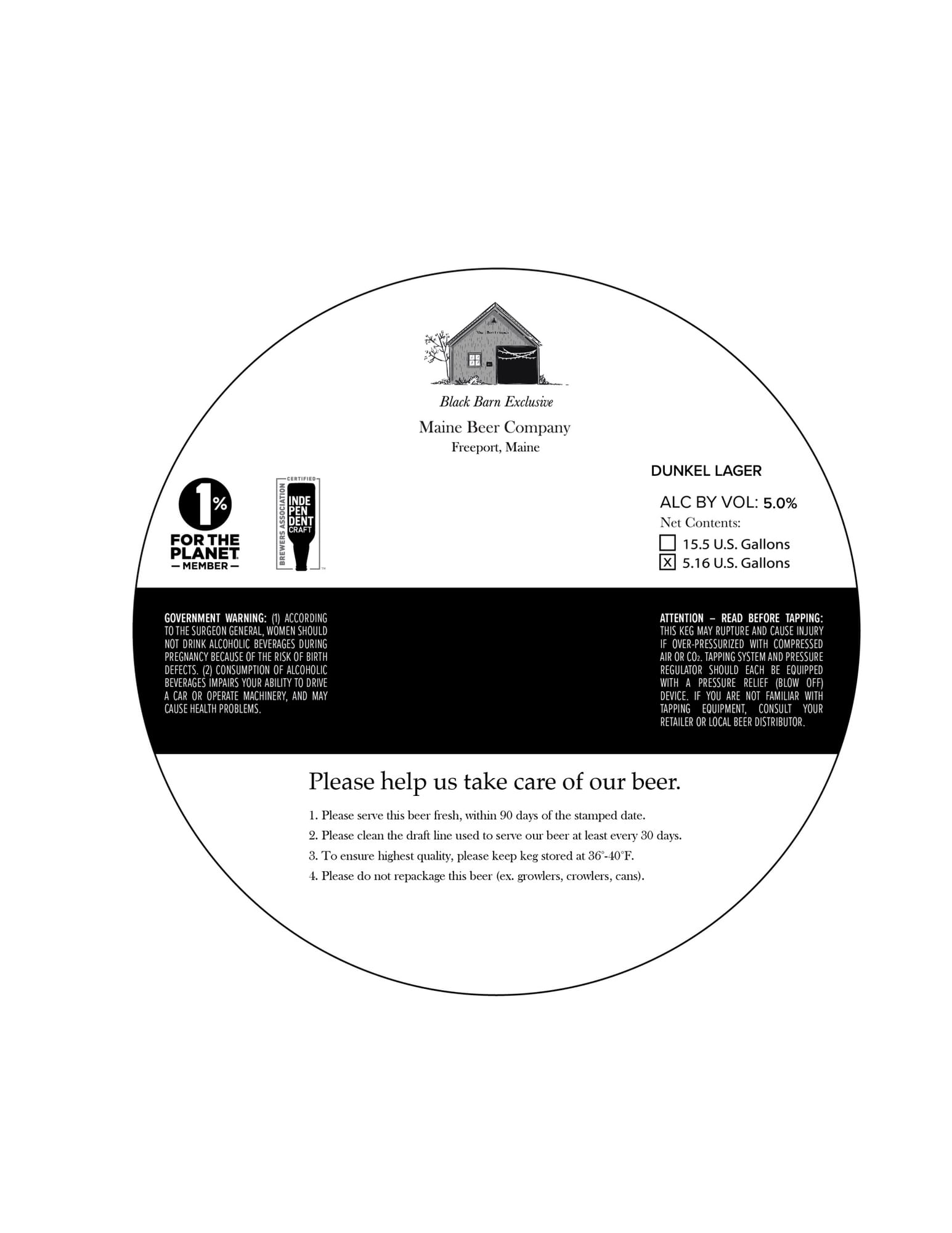 Dunkel Lager by Maine Beer Company - beer label