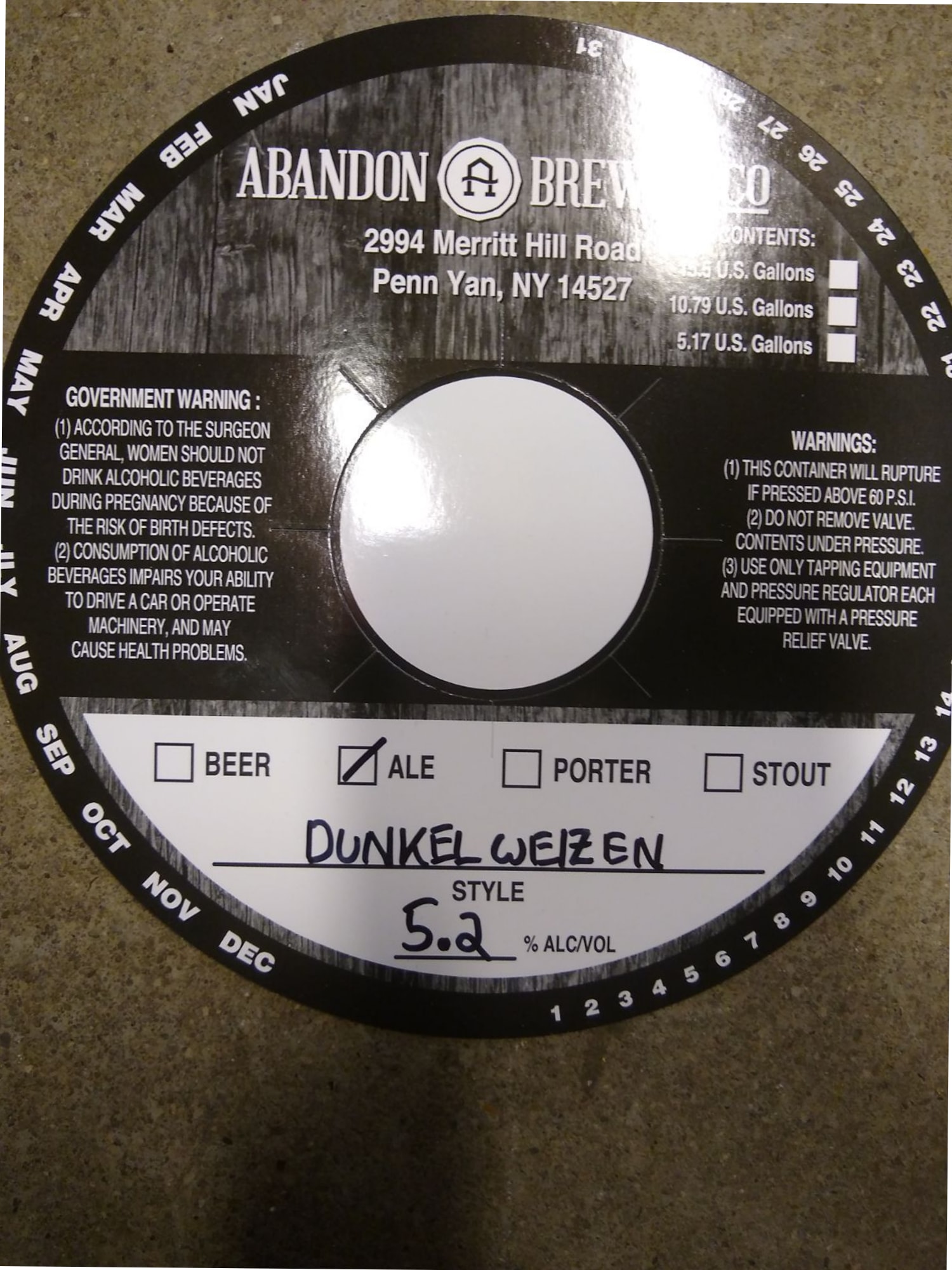 Dunkel Weizen by Abandon Brew - beer label