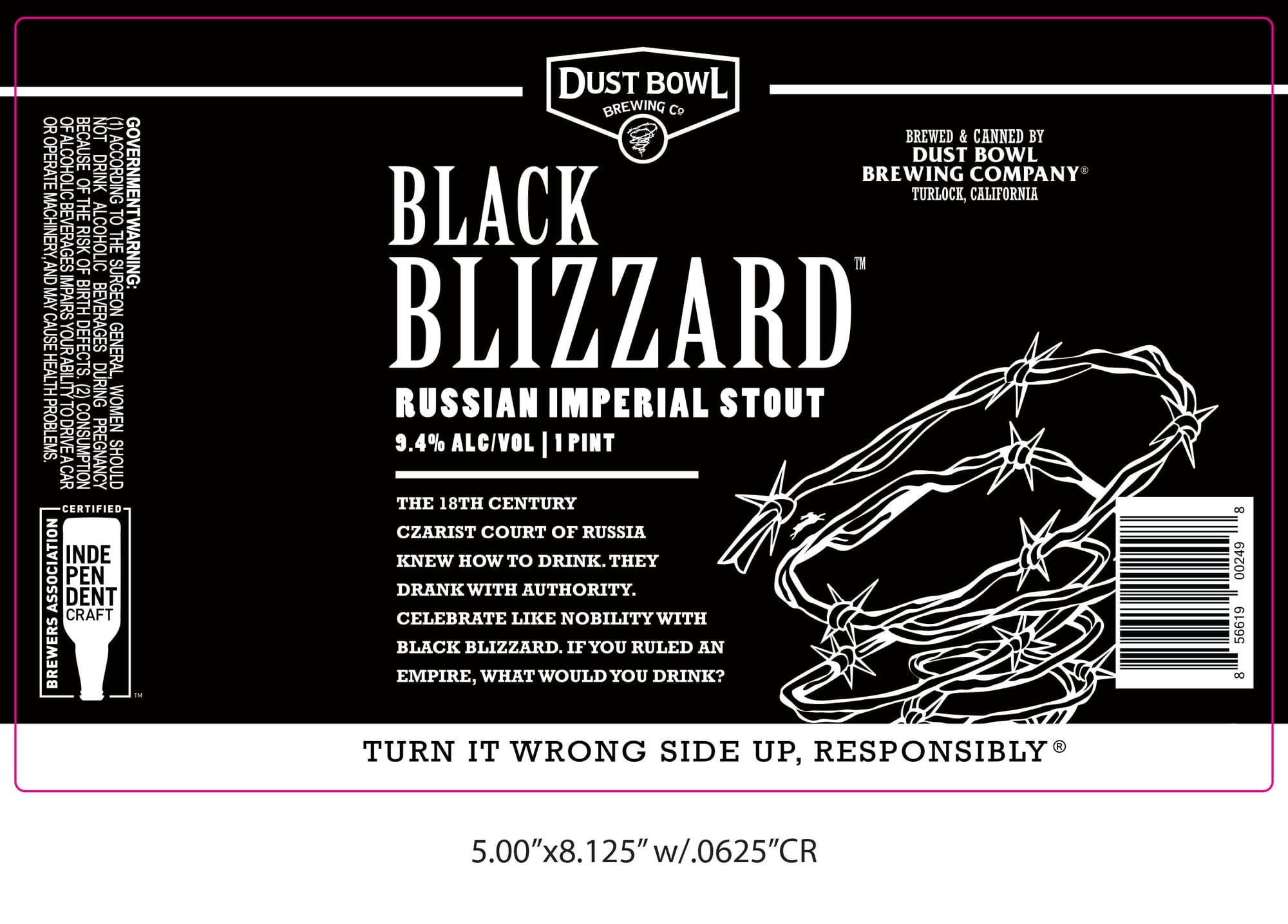Black Blizzard by Dust Bowl Brewing Co. - beer label