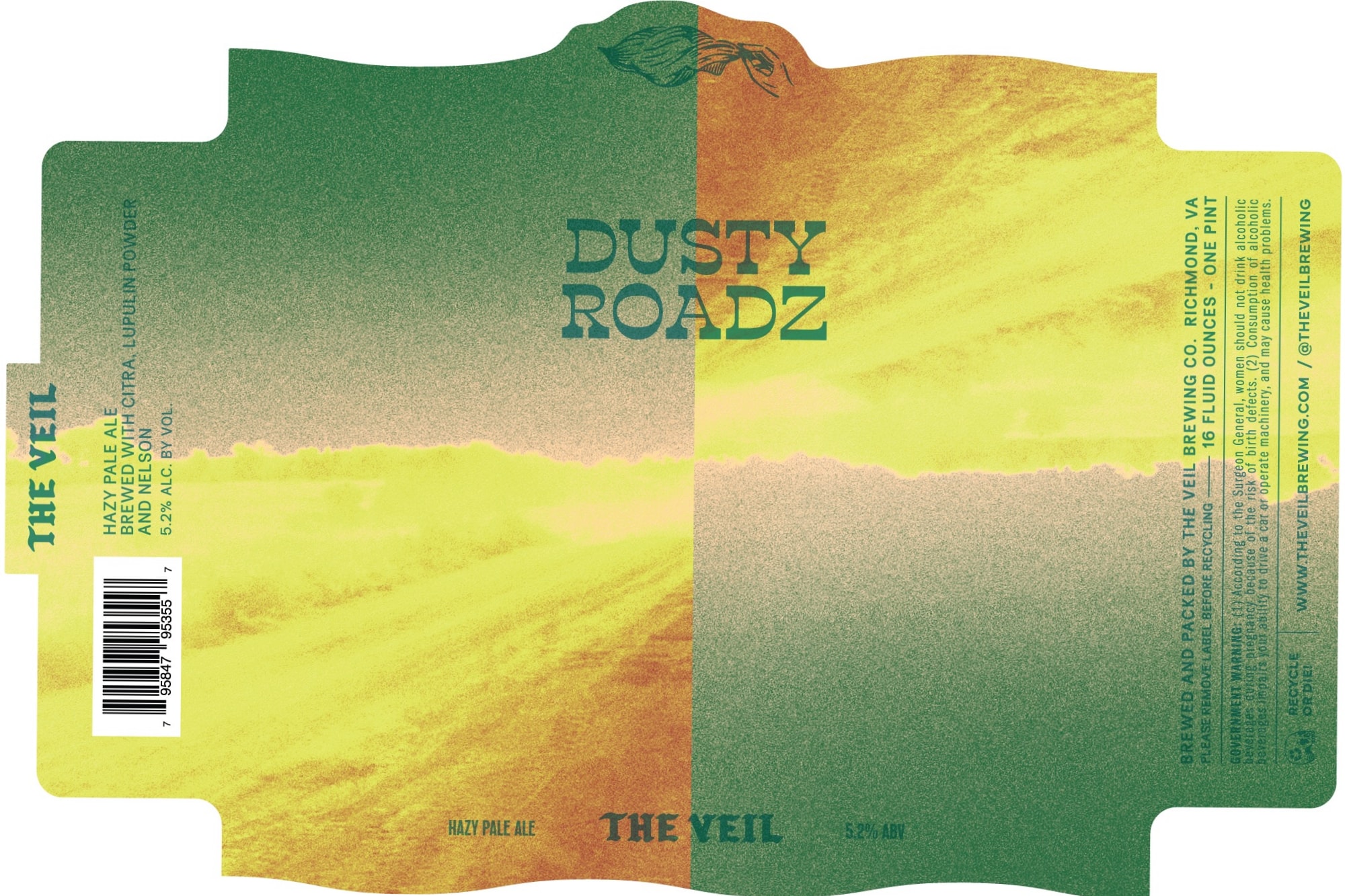 Dusty Roadz by The Veil Brewing Co. - beer label