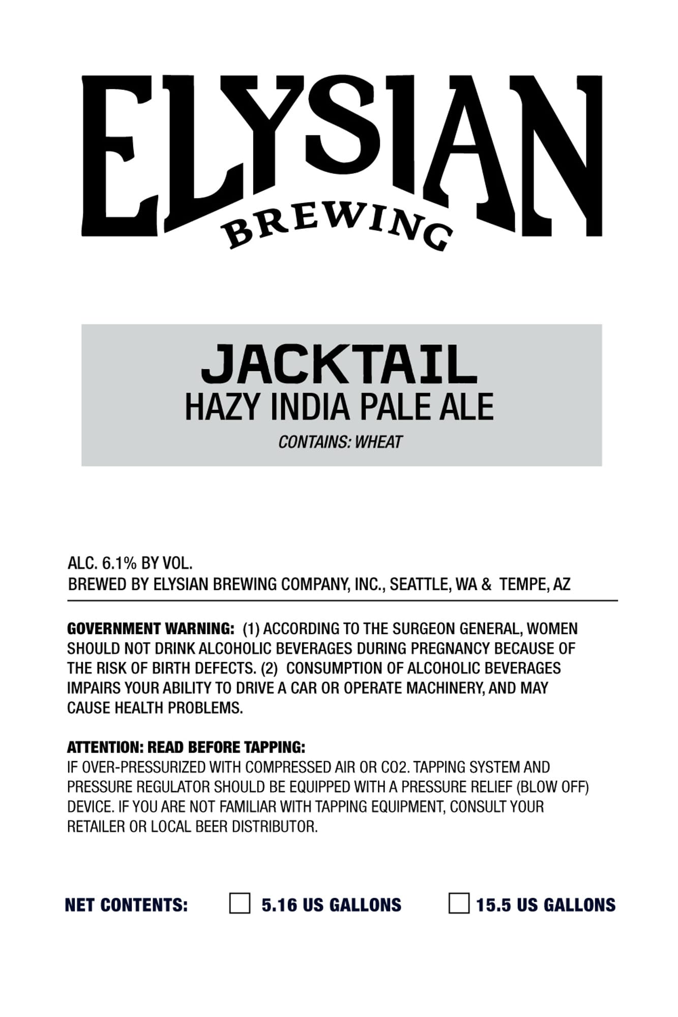 Jacktail by Elysian Brewing - beer label
