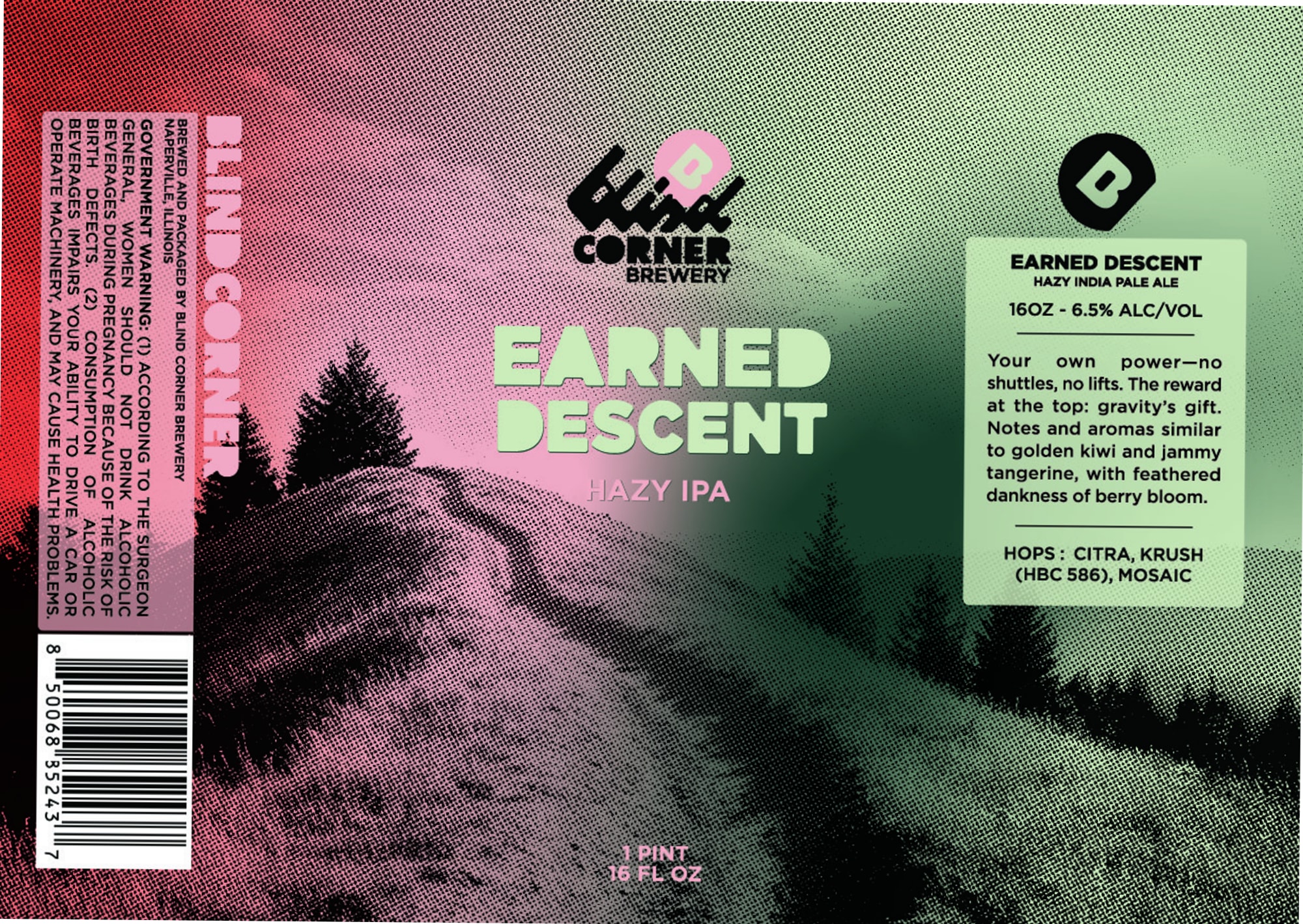 Earned Descent by Ill Corner Brewery - beer label