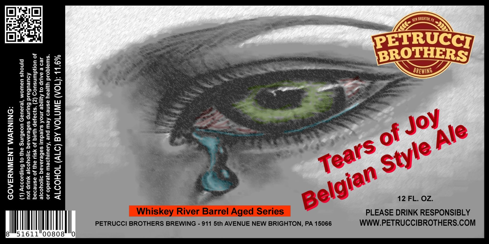Tears of Joy by Petrucci Brothers Brewing - beer label