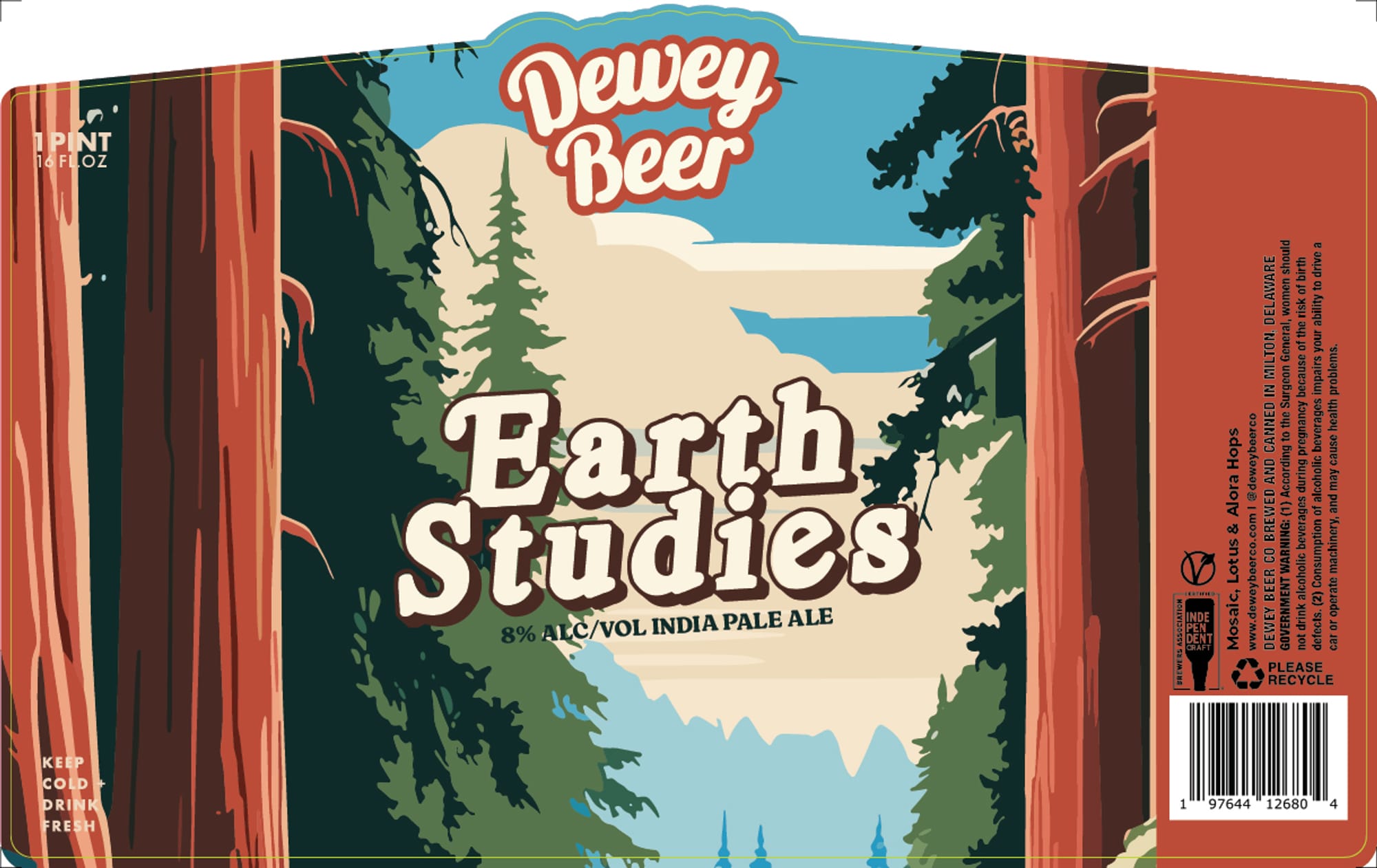 Earth Studies by Dewey Beer - beer label