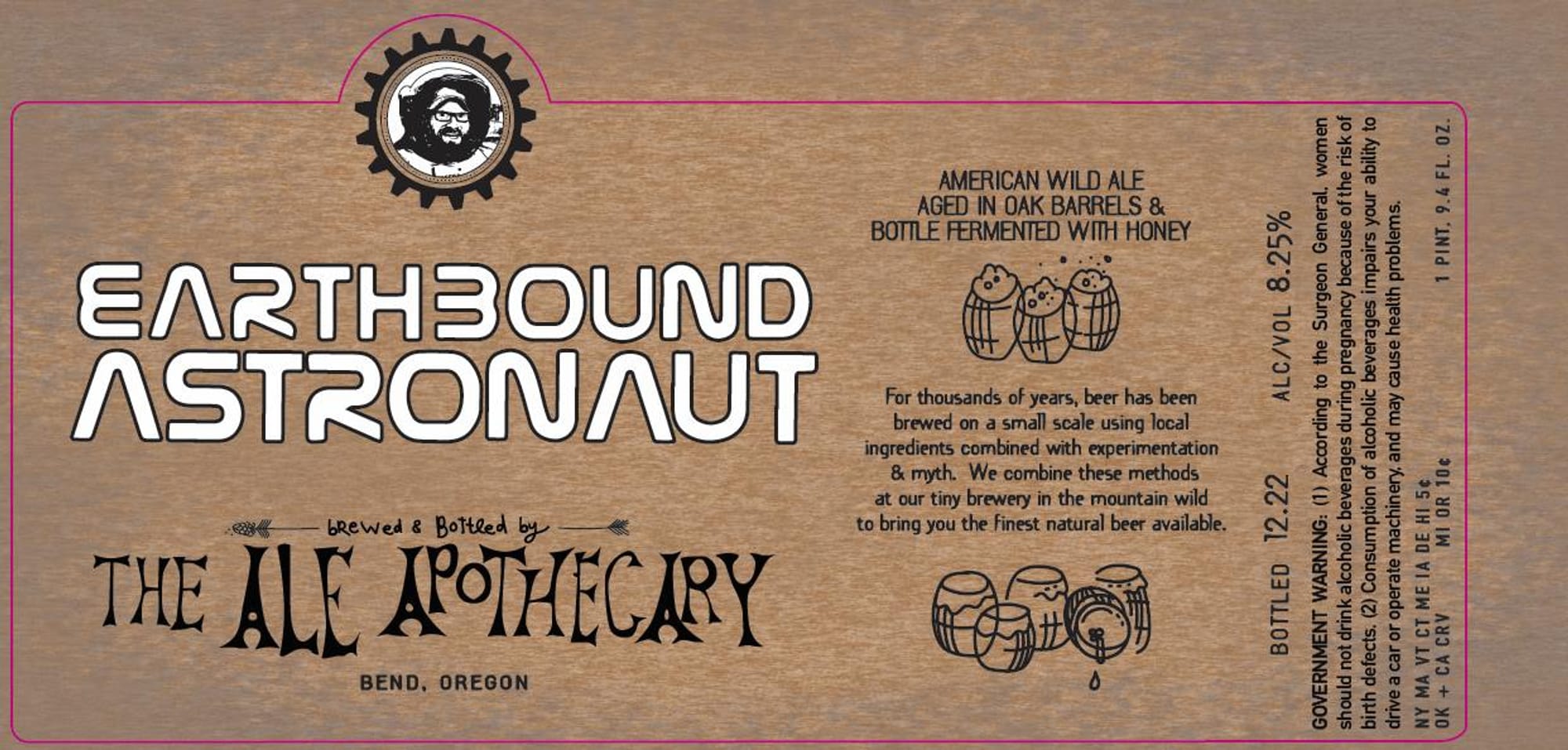 EARTHBOUND ASTRONAUT by THE ALE APOTHECARY - beer label