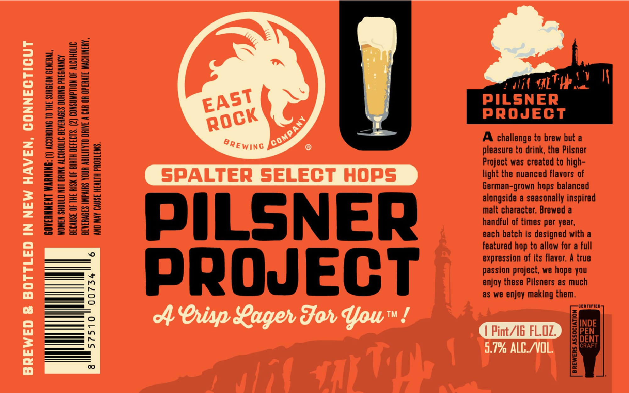 Pilsner Project by East Rock Brewing Company - beer label