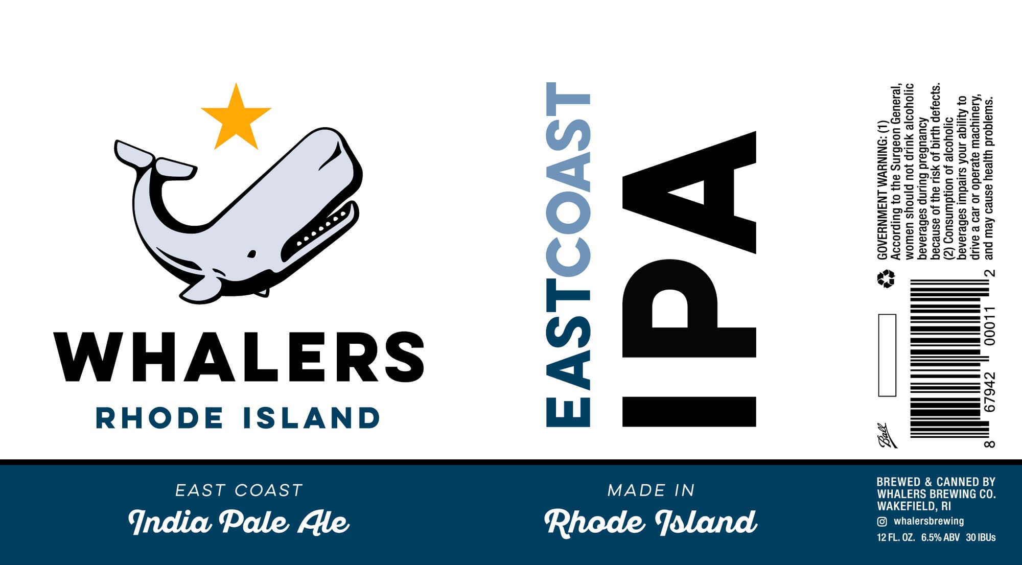 East Coast IPA by Whalers Brewing Co. - beer label