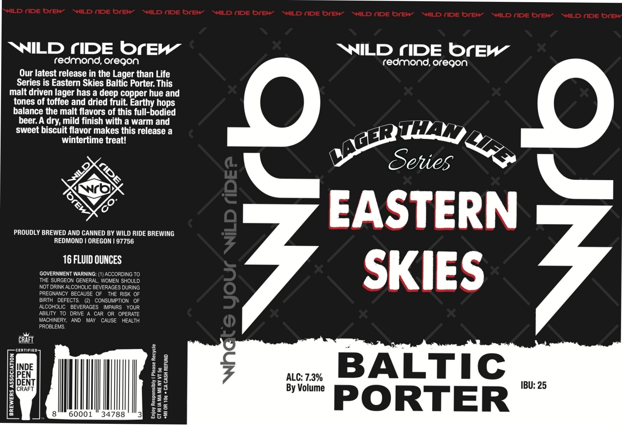 Eastern Skies Baltic Porter by Wild Ride Brewing - beer label