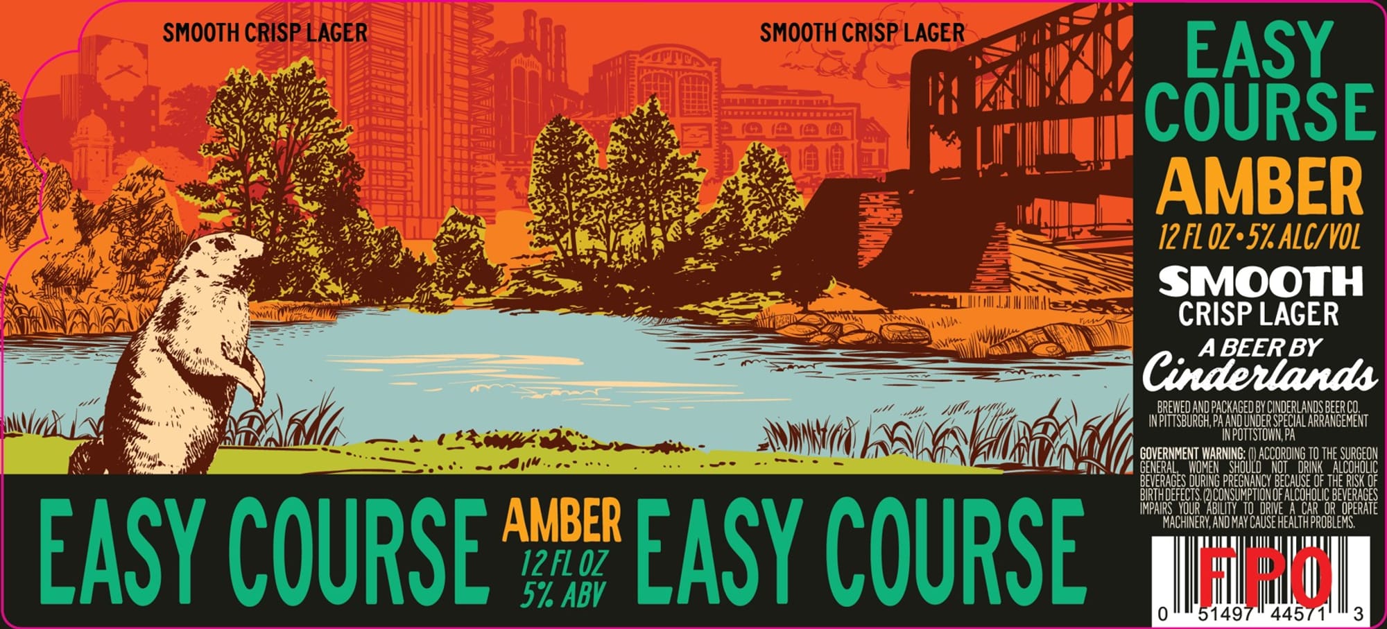 Easy Course by Cinderlands Beer Co. - beer label