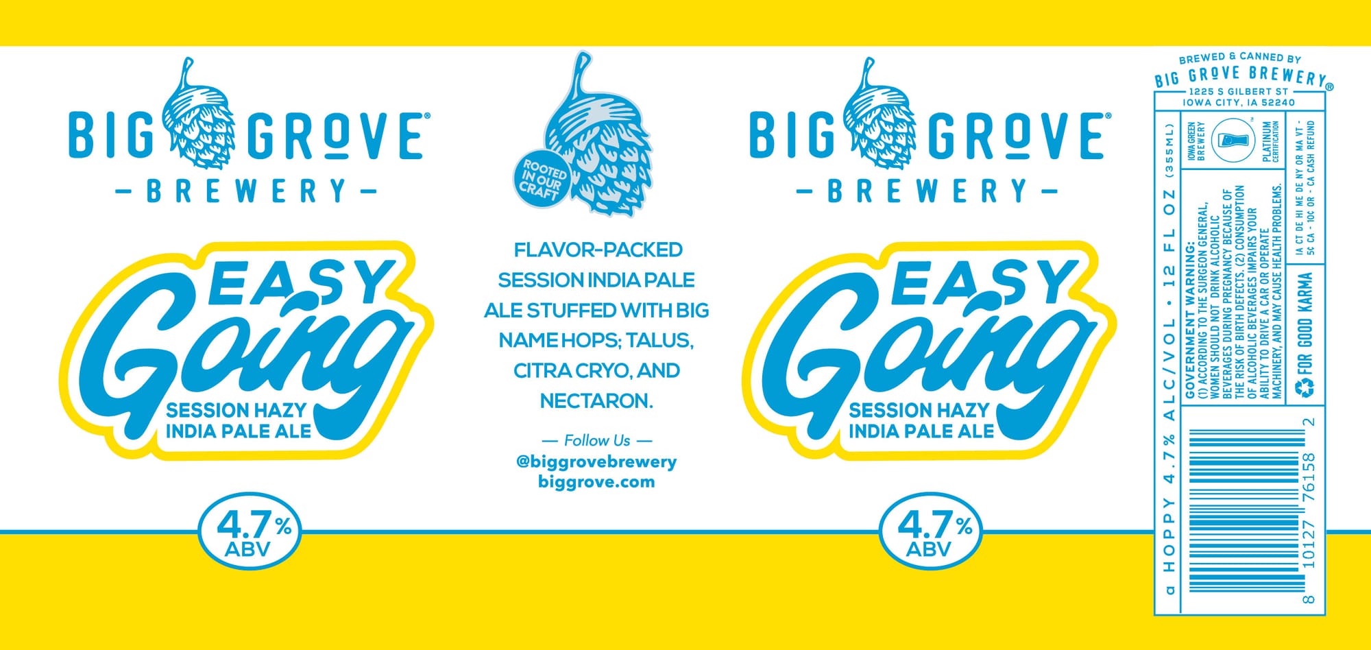 Easy Going by Big Grove Brewery - beer label