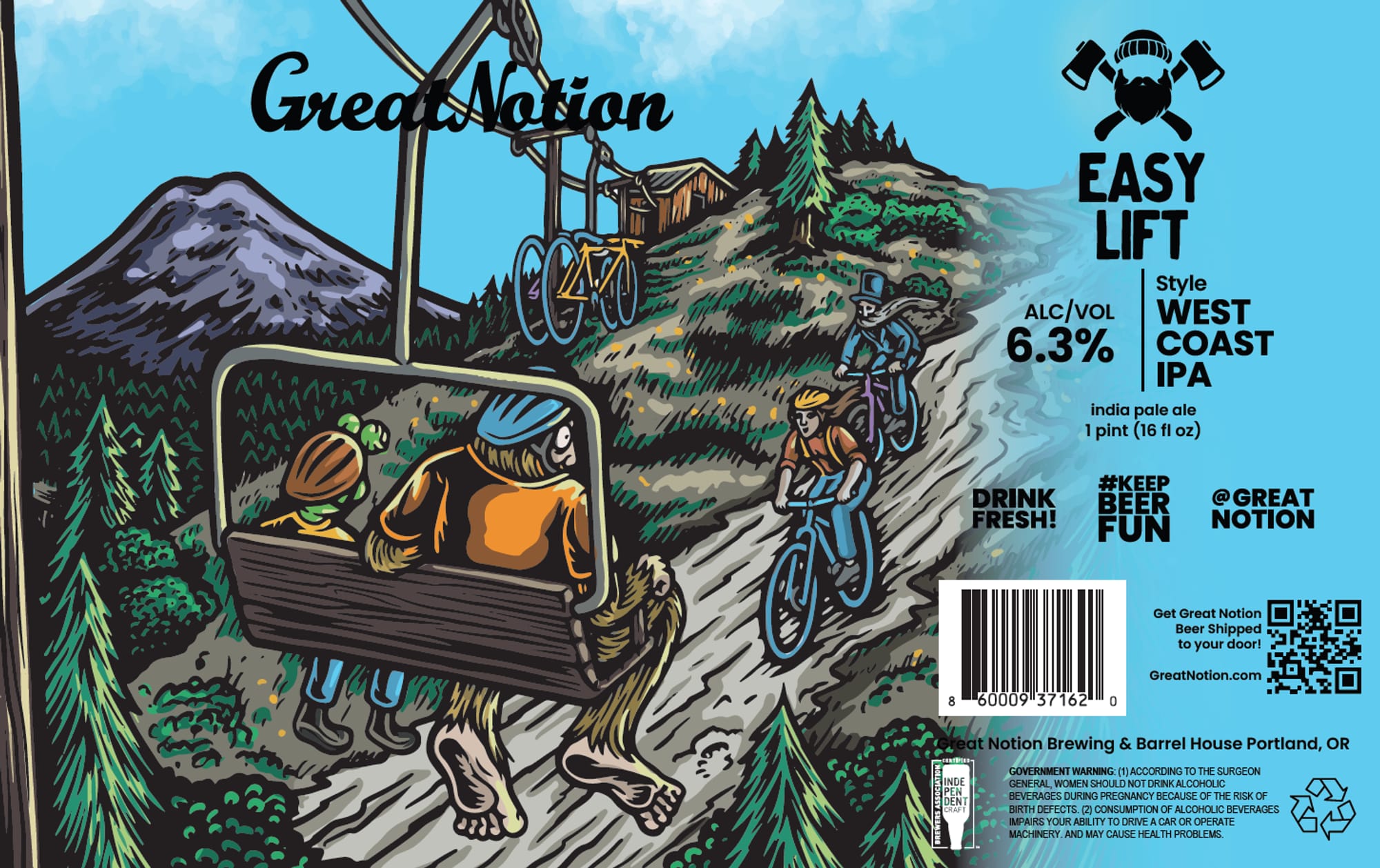 Easy Lift by Great Notion Brewing & Barrel Portland - beer label