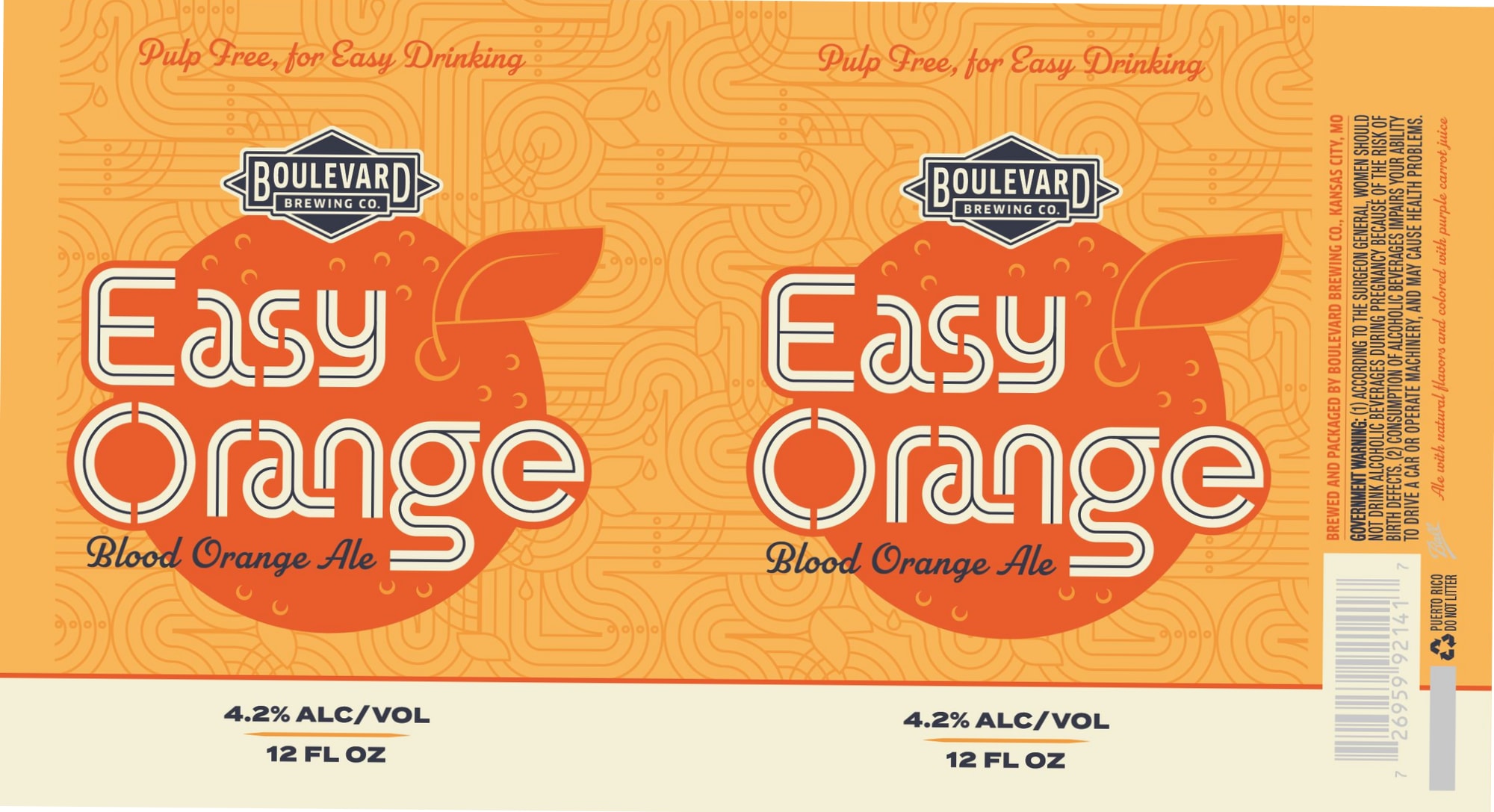 Easy Orange by Boulevard Brewing Co. - beer label
