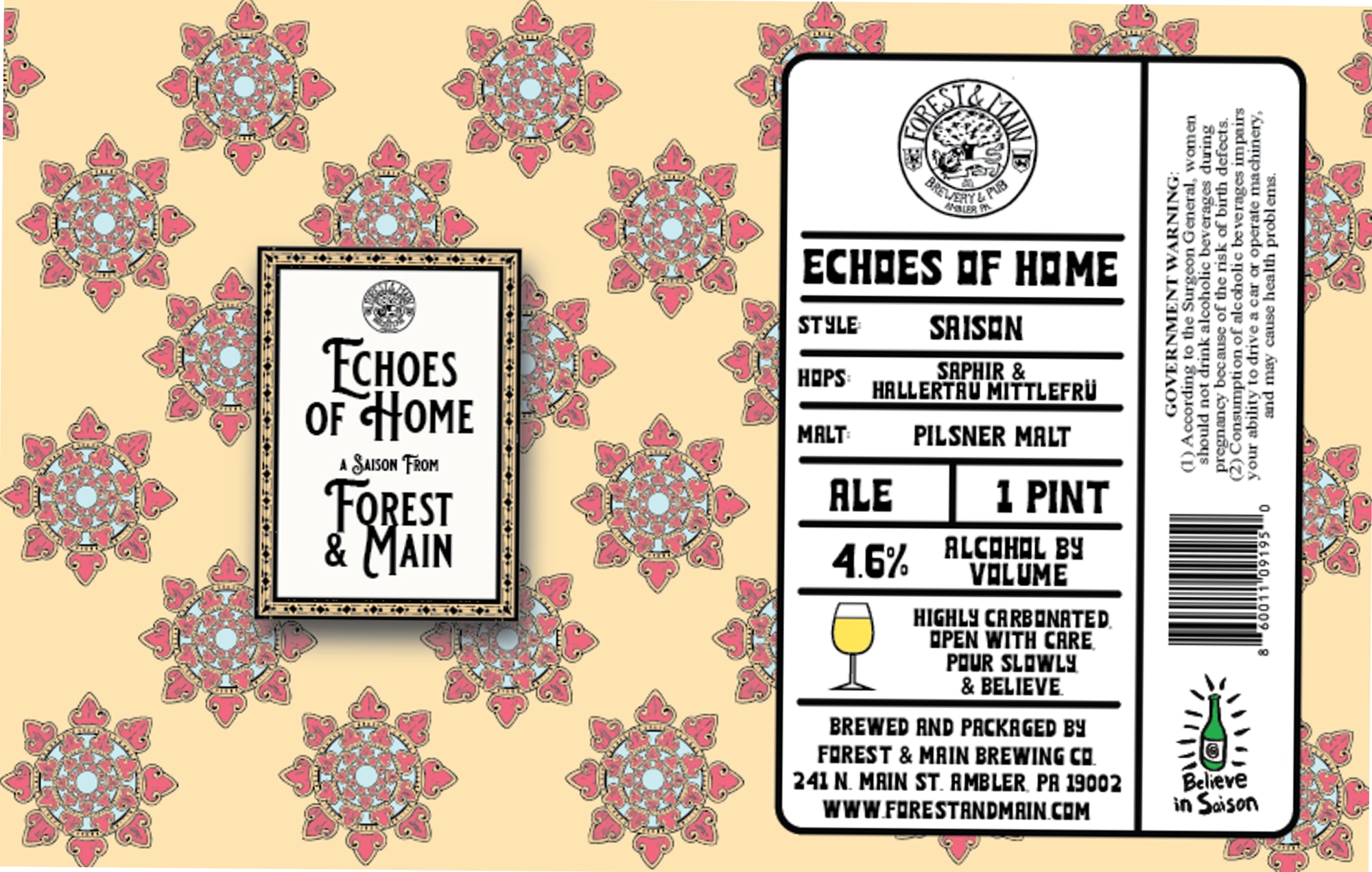 Echoes of Home by Forest & Main Brewery & Pub - beer label