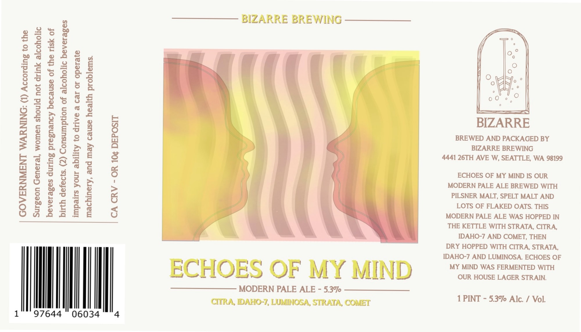 Echoes of My Mind by Bizarre Brewing - beer label