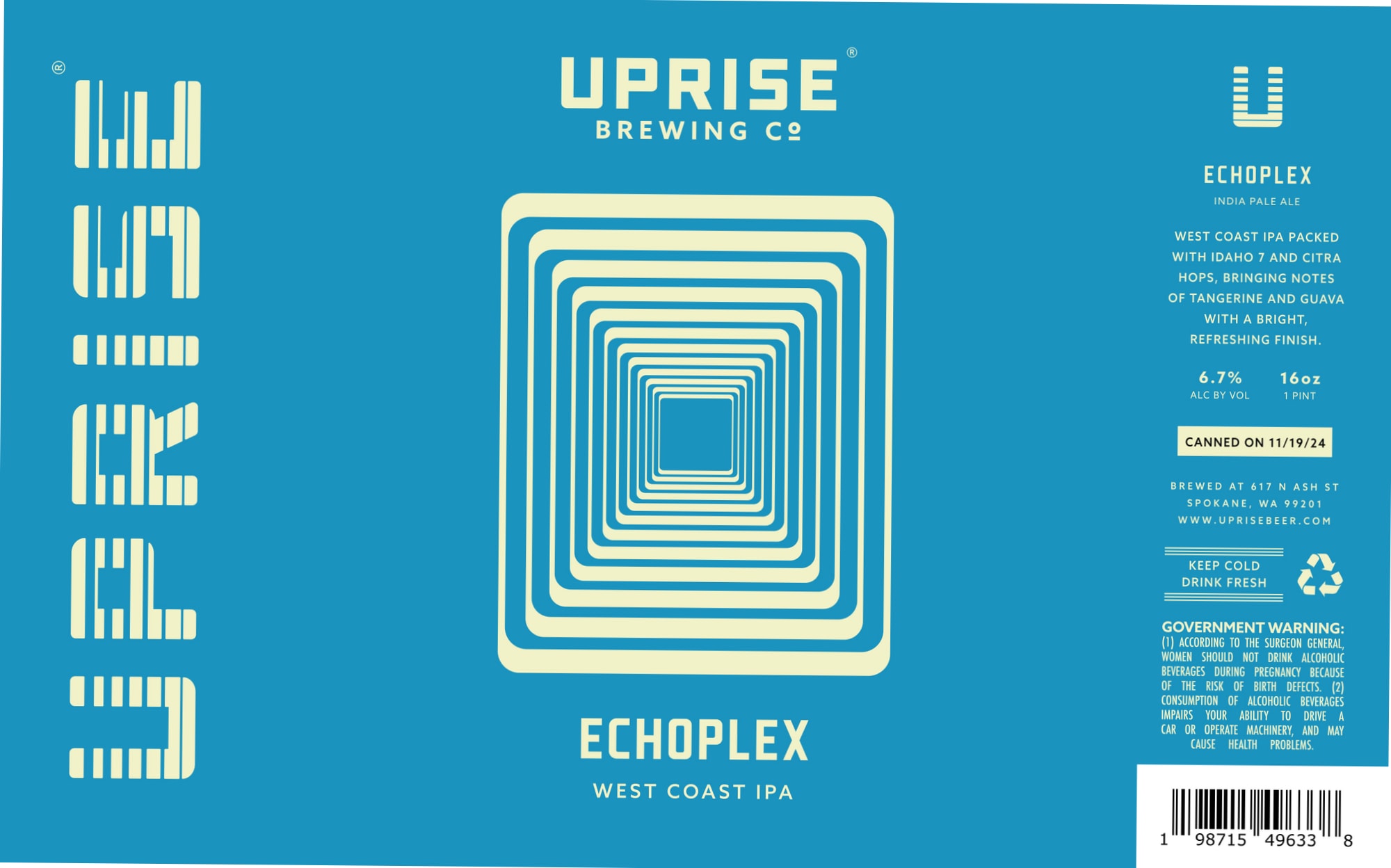 Echoplex by Uprise Brewing Co. - beer label