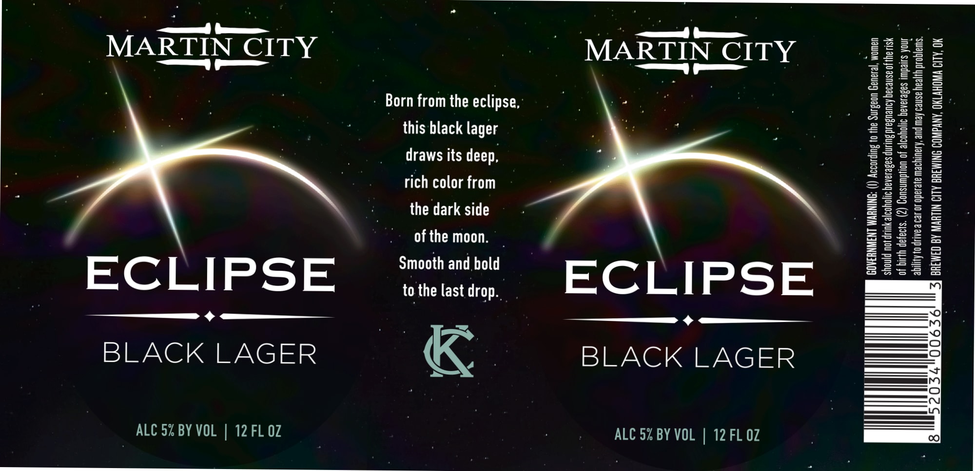 Eclipse Black Lager by Martin City Brewing Company - beer label